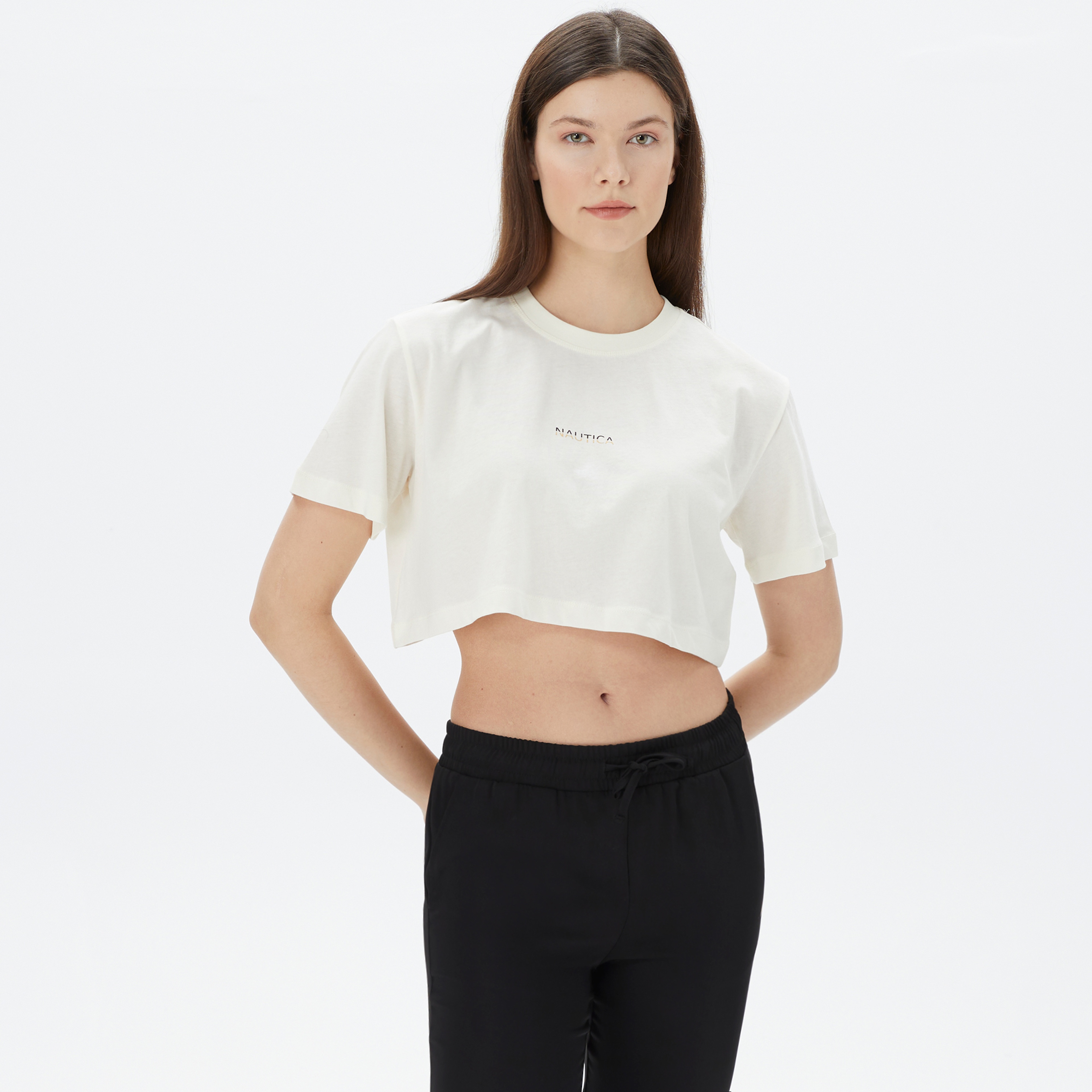 Nautica Kadın Krem T-Shirt