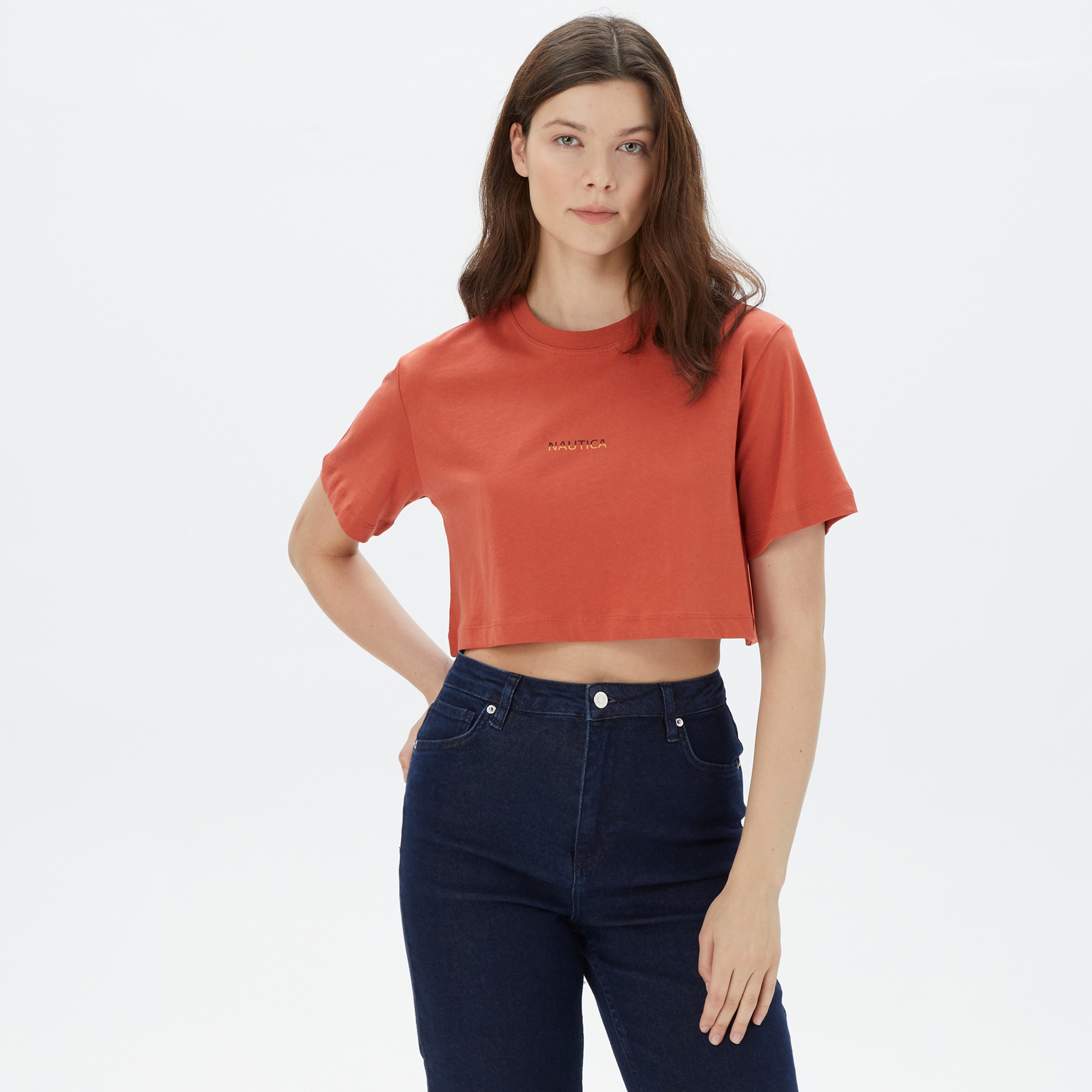 Nautica Kadın Kiremit T-Shirt