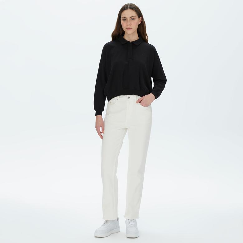 Nautica Kadın Siyah Oversize Sweatshirt
