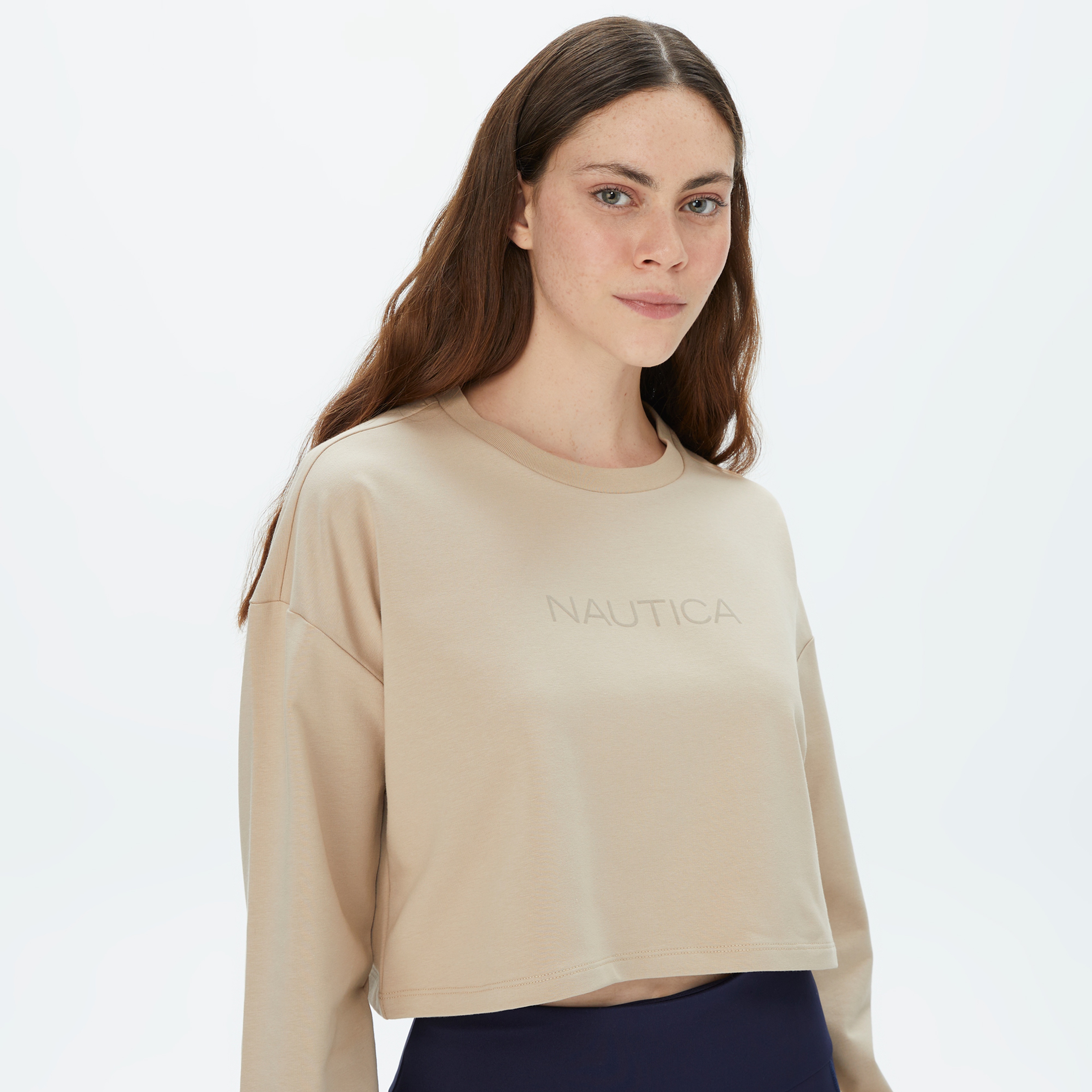 Nautica Kadın Krem Sweatshirt