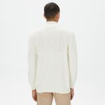 Nautica Erkek Beyaz Standart Fit Desenli Dik Yakalı Triko