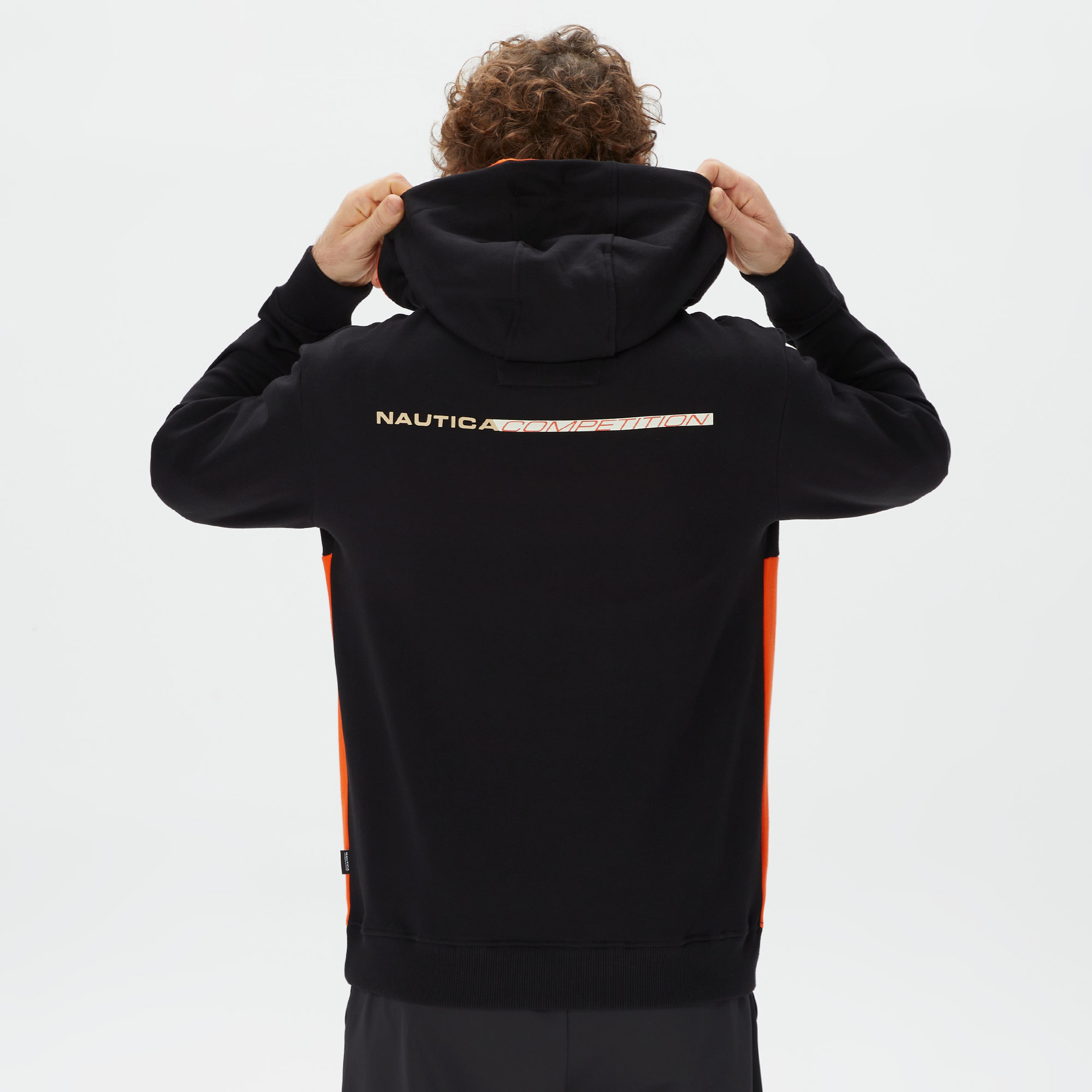 Nautica Erkek Siyah Standart Fit Kapüşonlu Sweatshirt