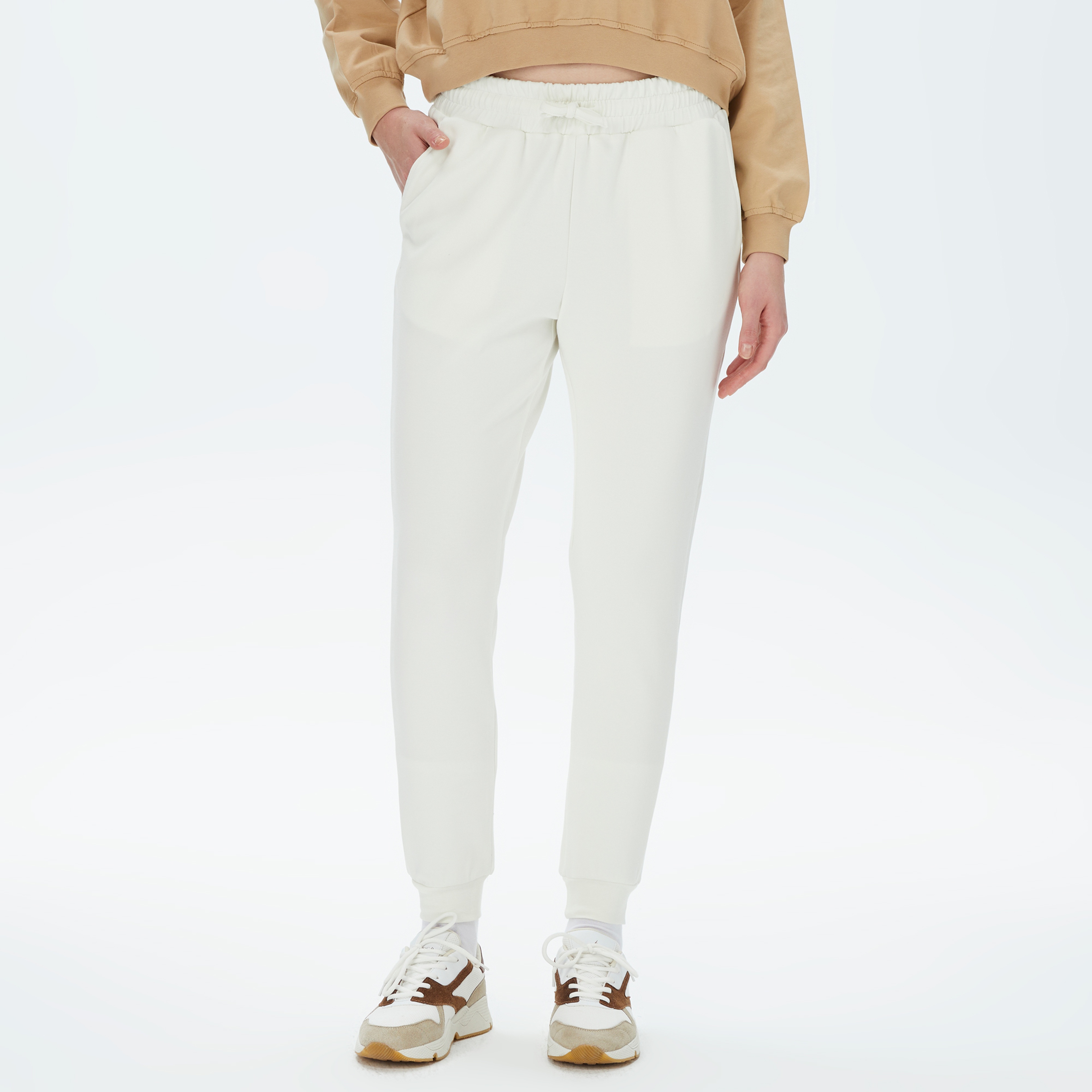 Nautica Kadın Kırık Beyaz Standart Fit Eşofman Altı