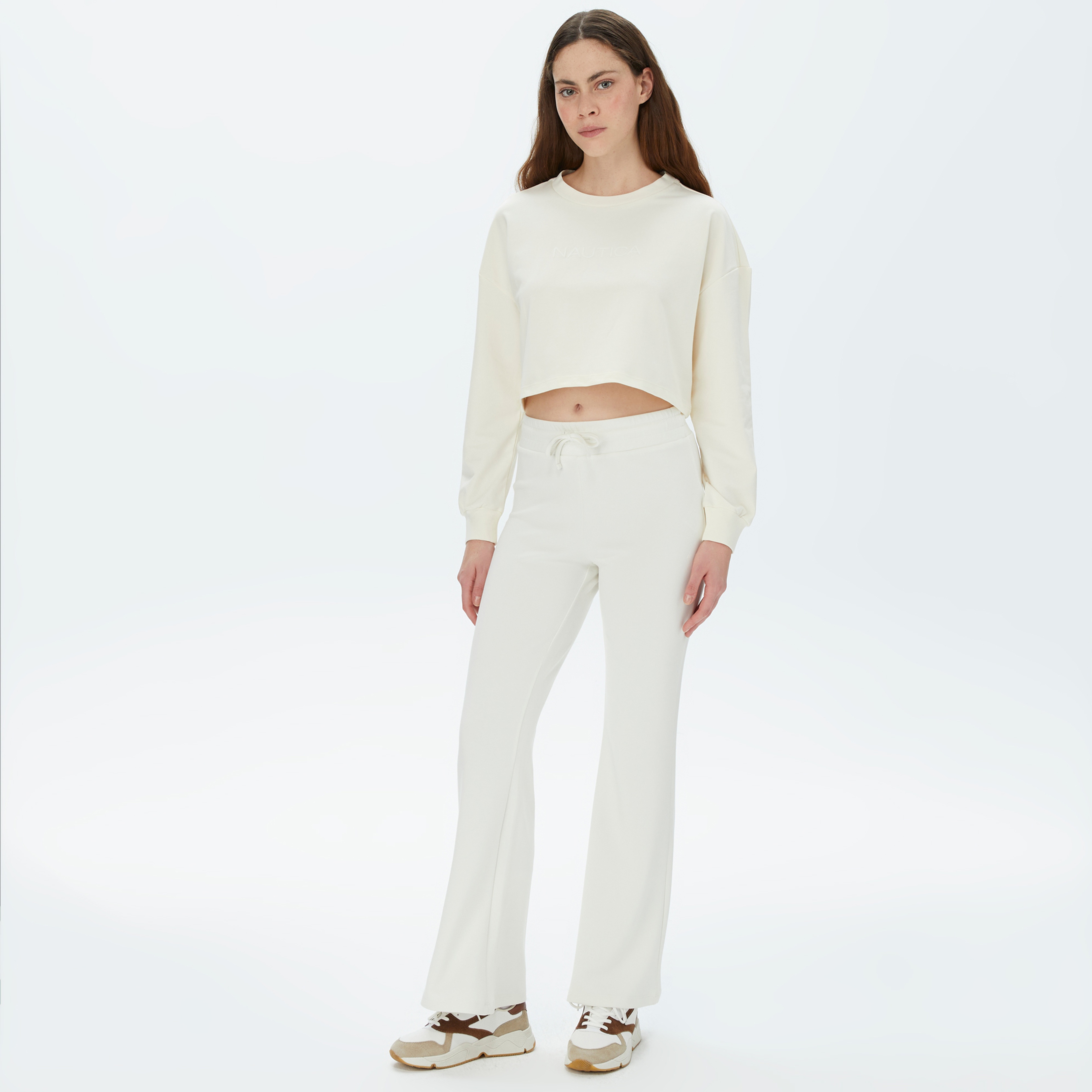 Nautica Kadın Kırık Beyaz Slim Fit Eşofman Altı