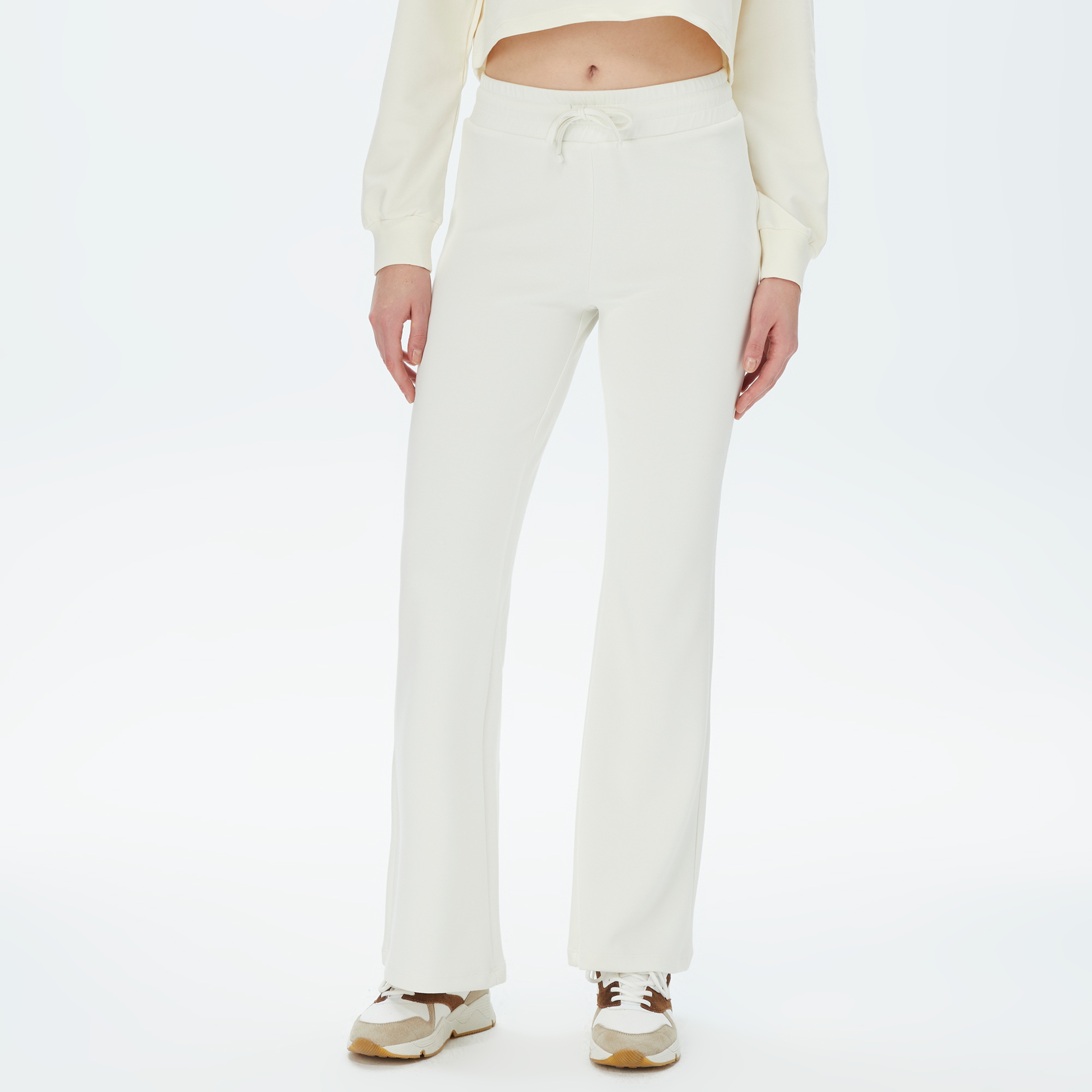 Nautica Kadın Kırık Beyaz Slim Fit Eşofman Altı