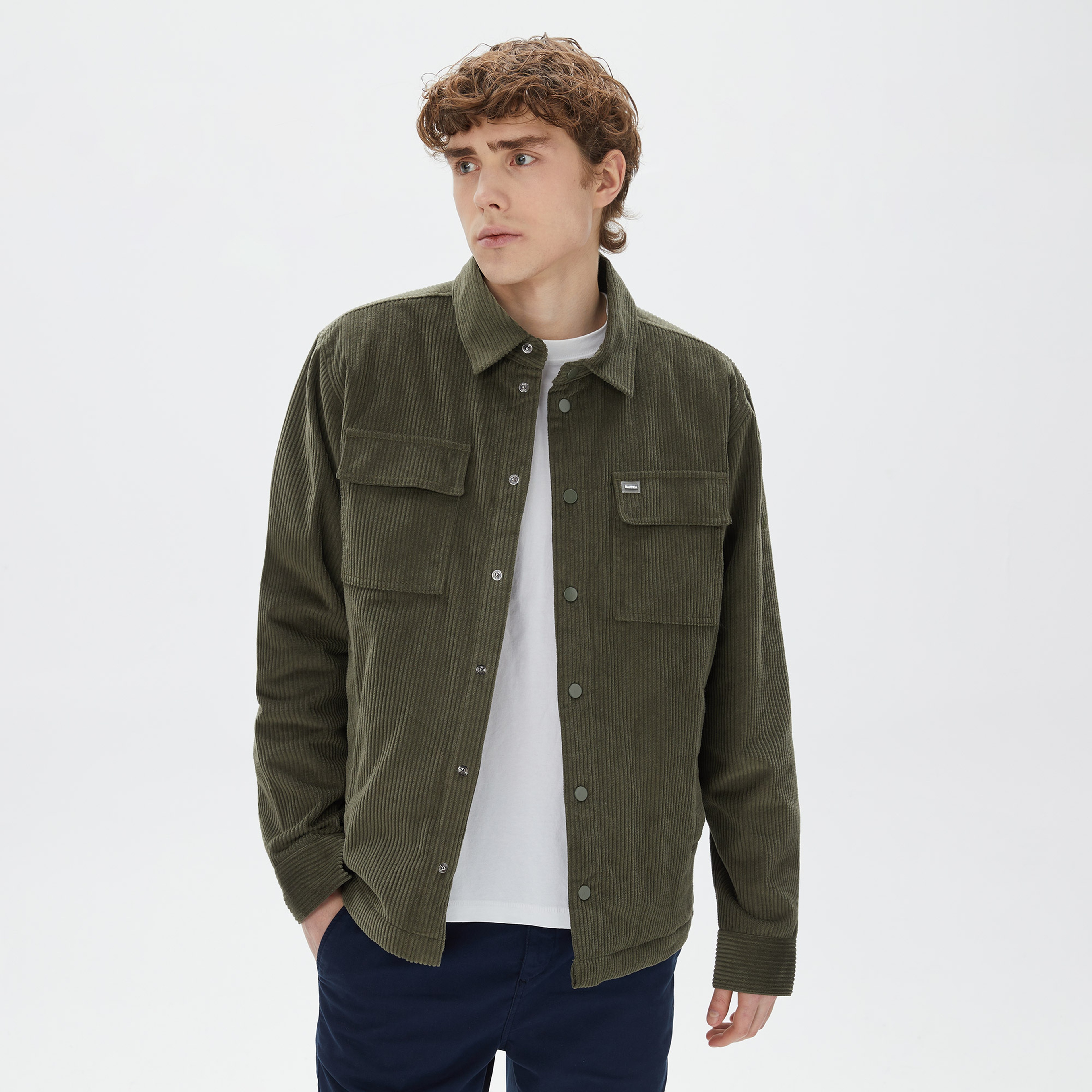 Nautica Erkek Yeşil Oversize Gömlek