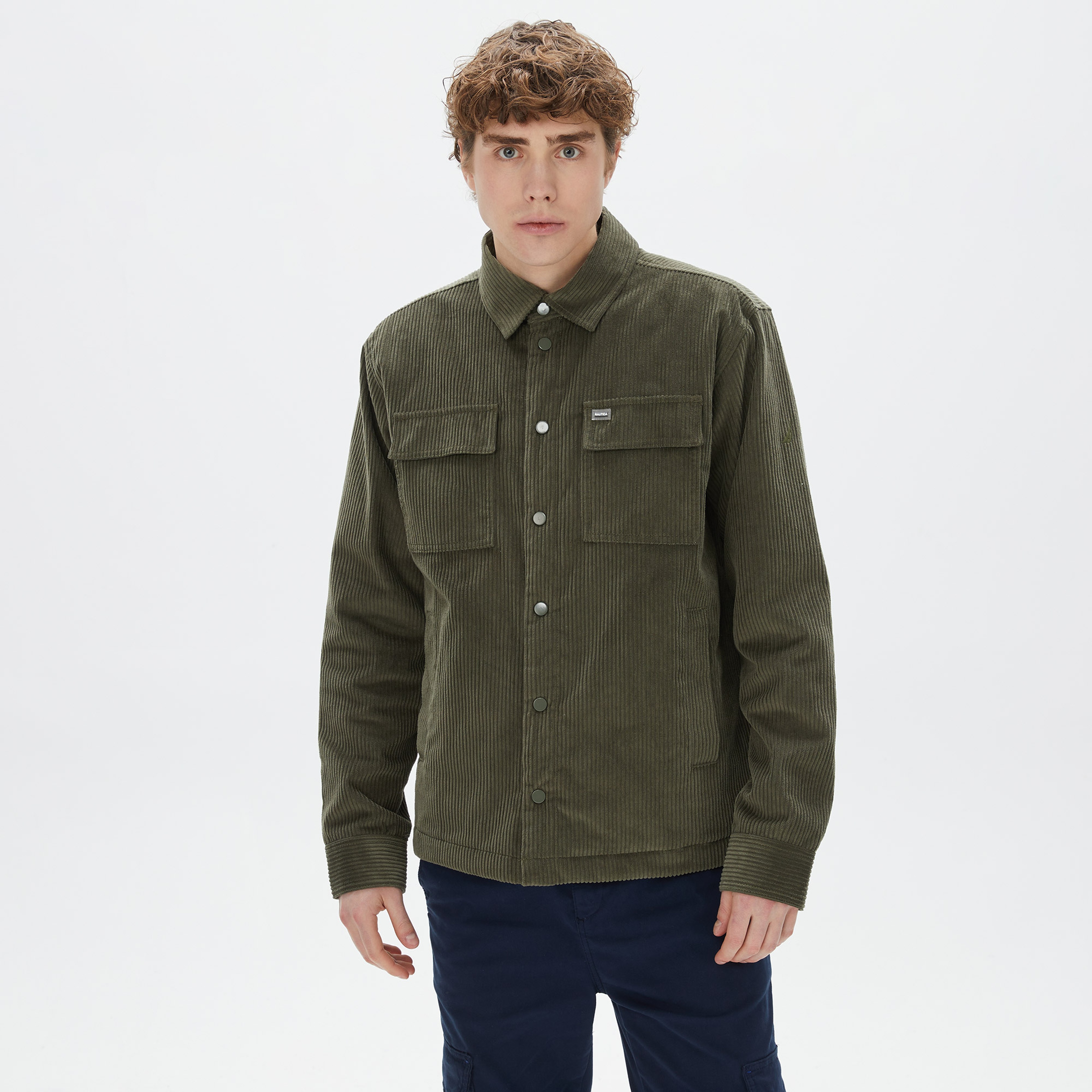 Nautica Erkek Yeşil Oversize Gömlek