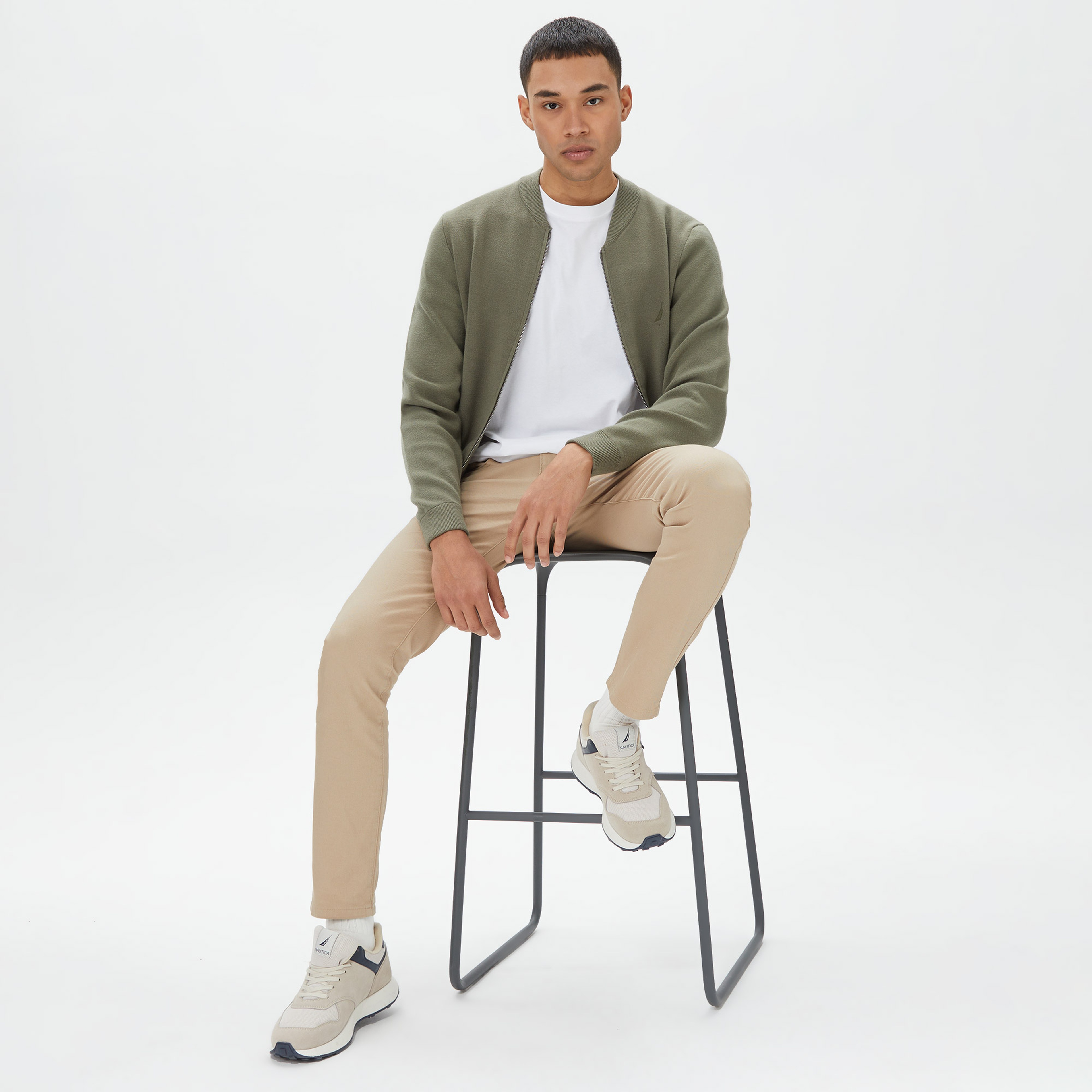 Nautica Erkek Yeşil Standart Fit Hırka