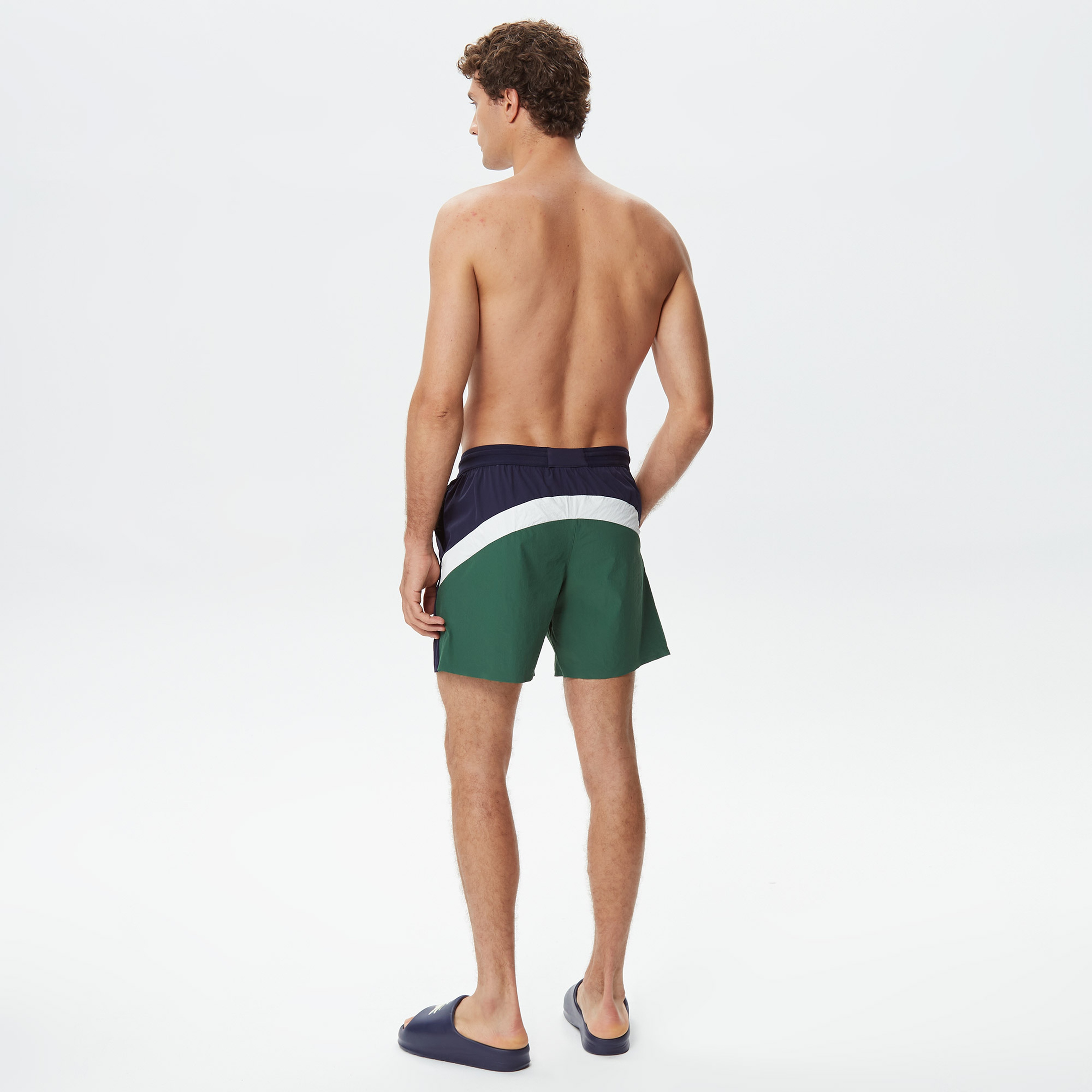 Erkek Renk Bloklu Lacivert Mayo Şort