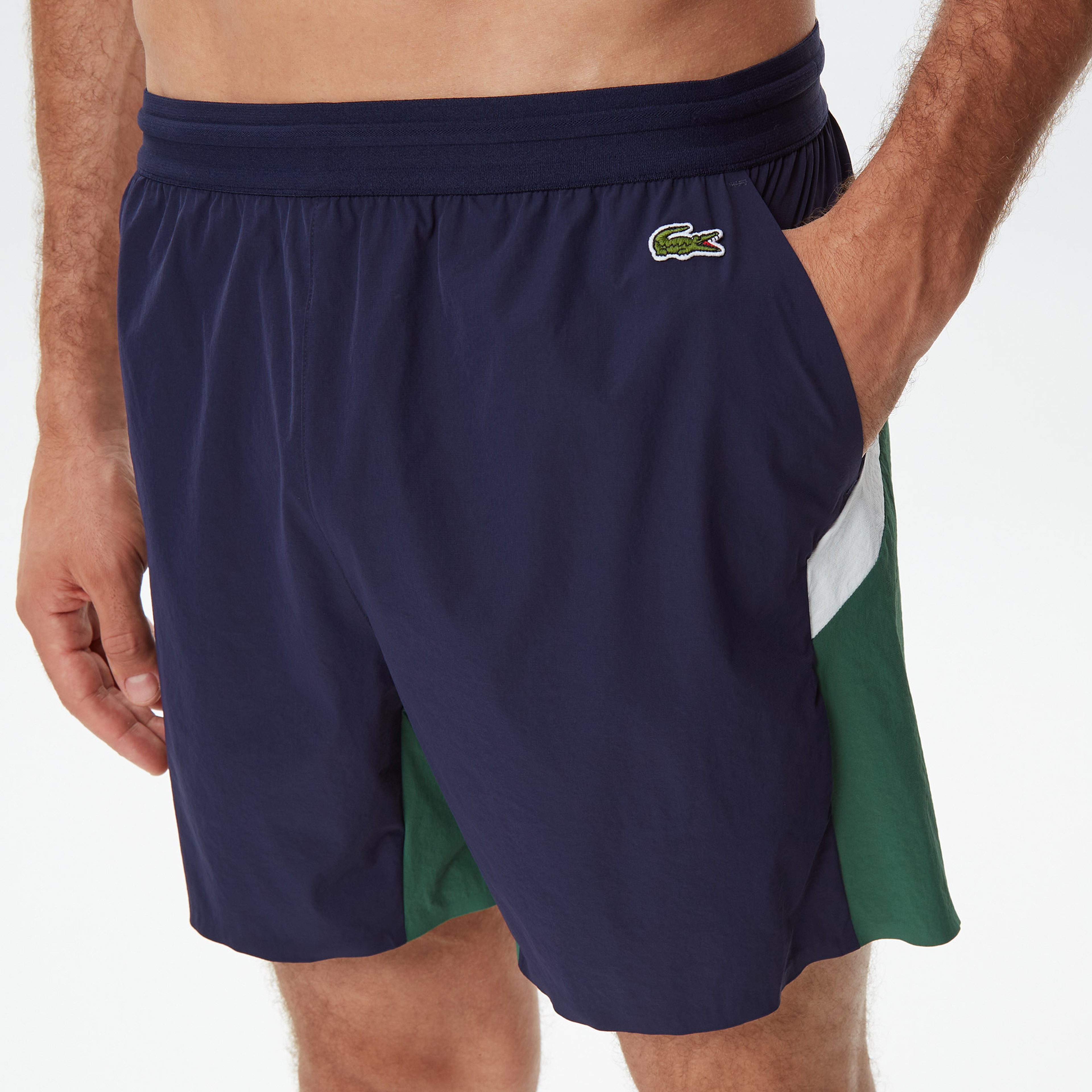 Erkek Renk Bloklu Lacivert Mayo Şort