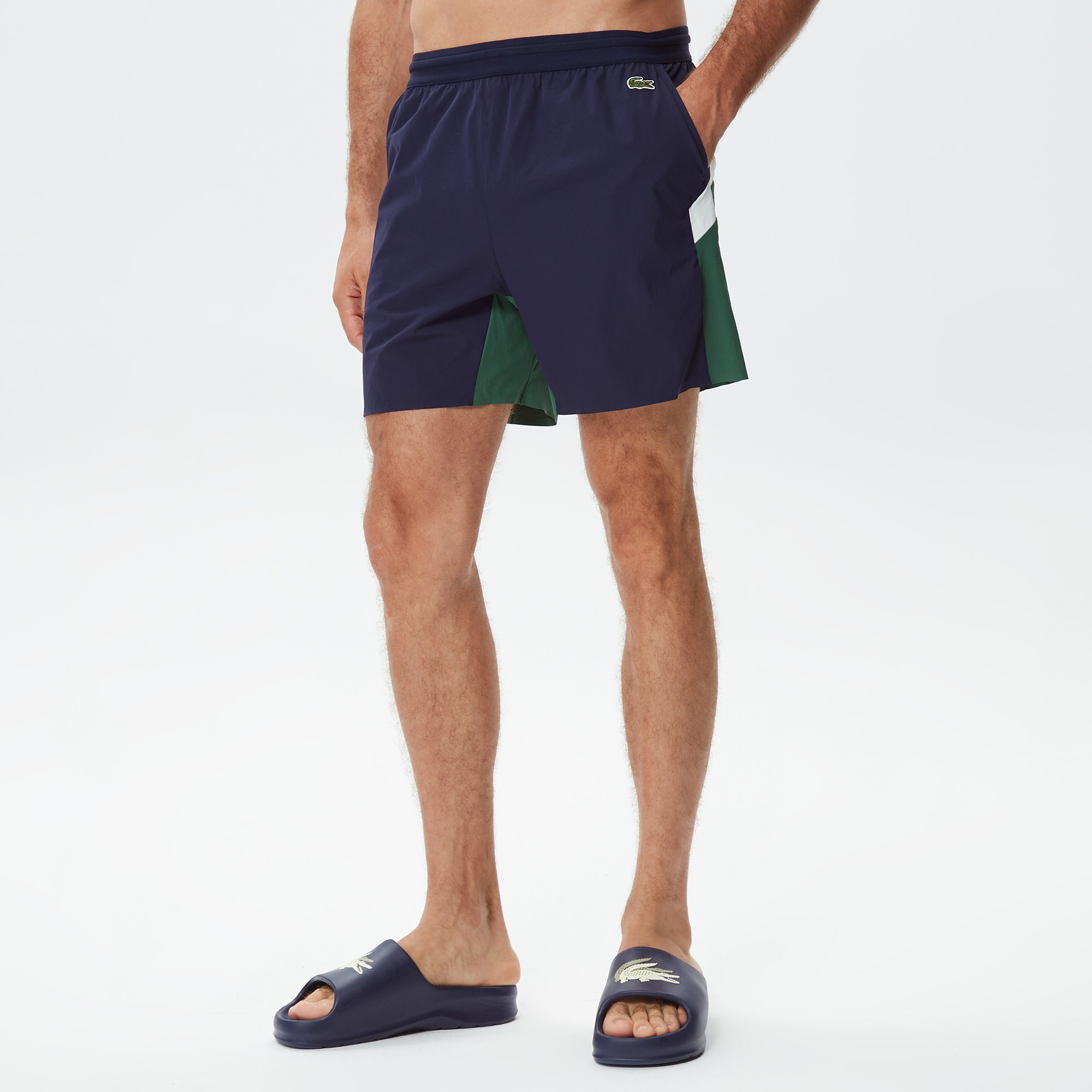 Erkek Renk Bloklu Lacivert Mayo Şort