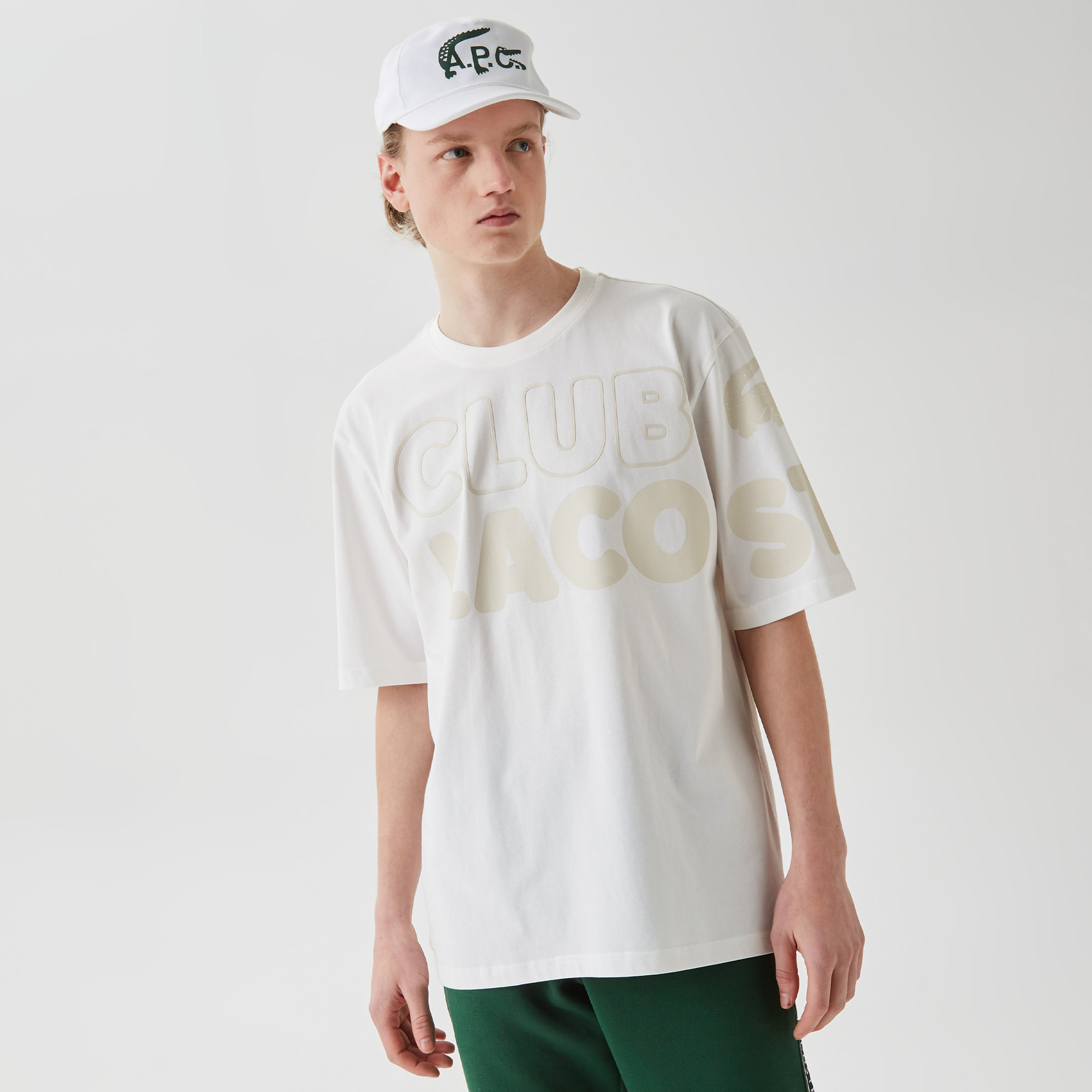 Erkek Relaxed Fit Bisiklet Yaka  Baskılı Beyaz T-Shirt