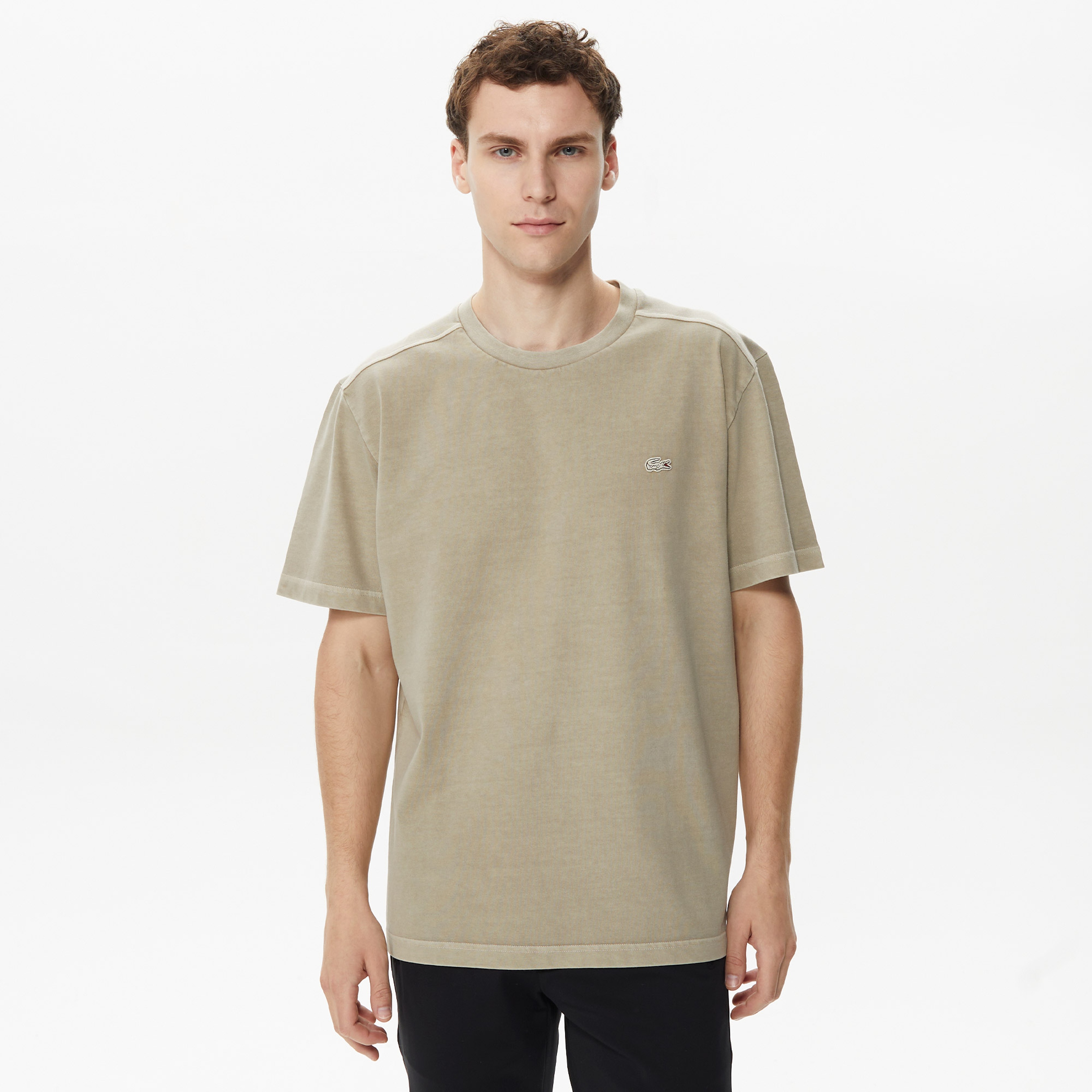 Erkek Relaxed Fit Bisiklet Yaka Yeşil T-Shirt