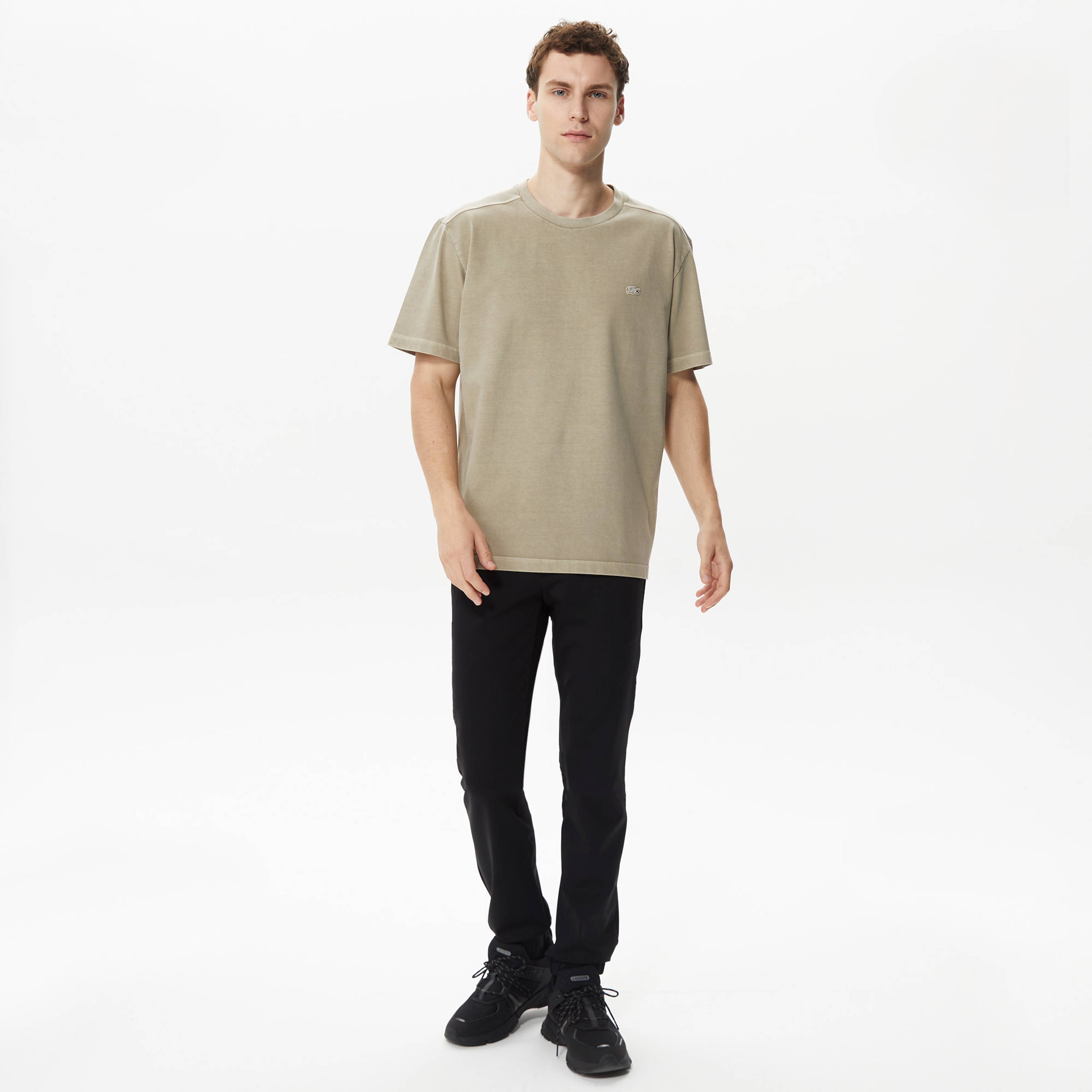 Erkek Relaxed Fit Bisiklet Yaka Yeşil T-Shirt