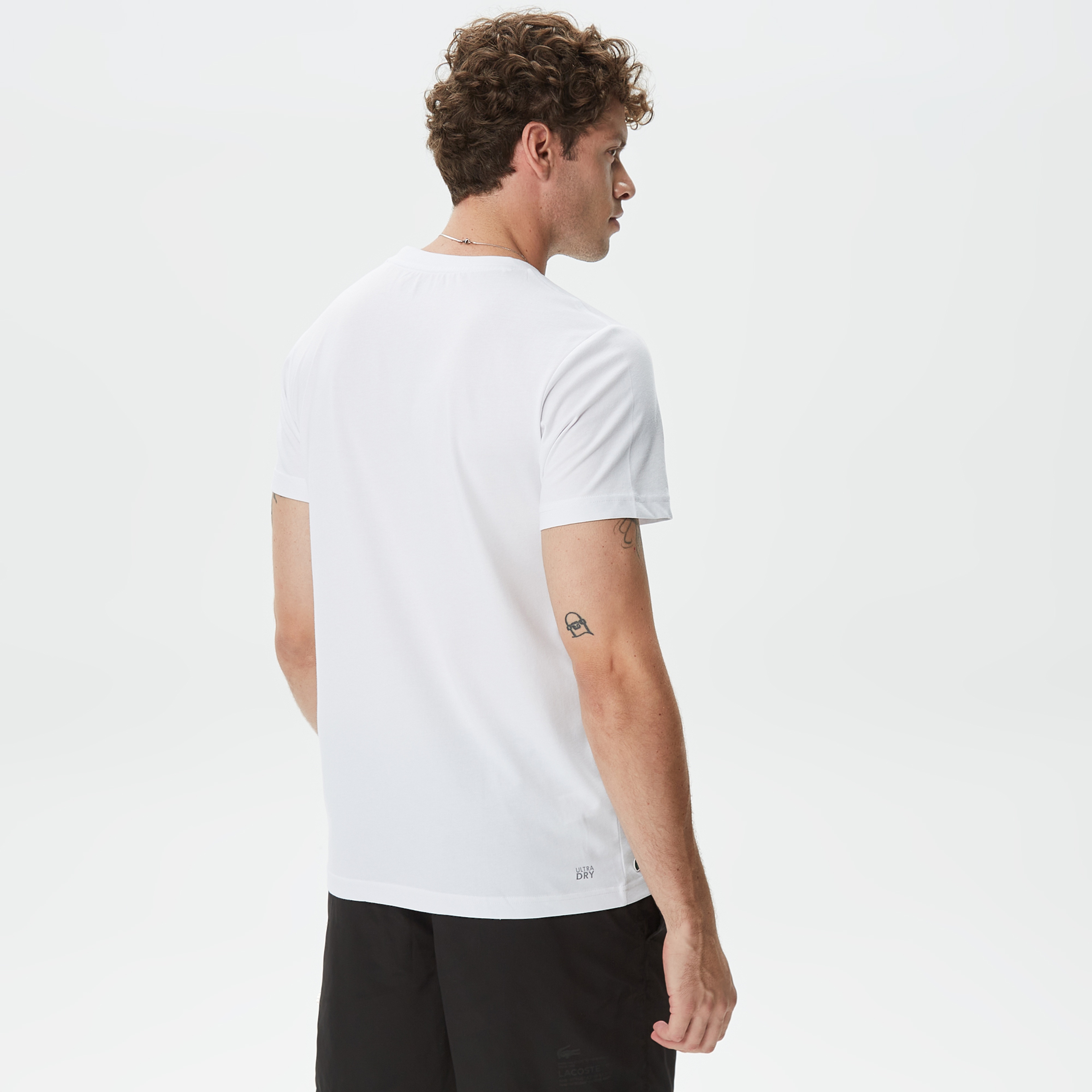 Erkek Sport Regular Fit Organik Pamuk Baskılı Beyaz T-shirt