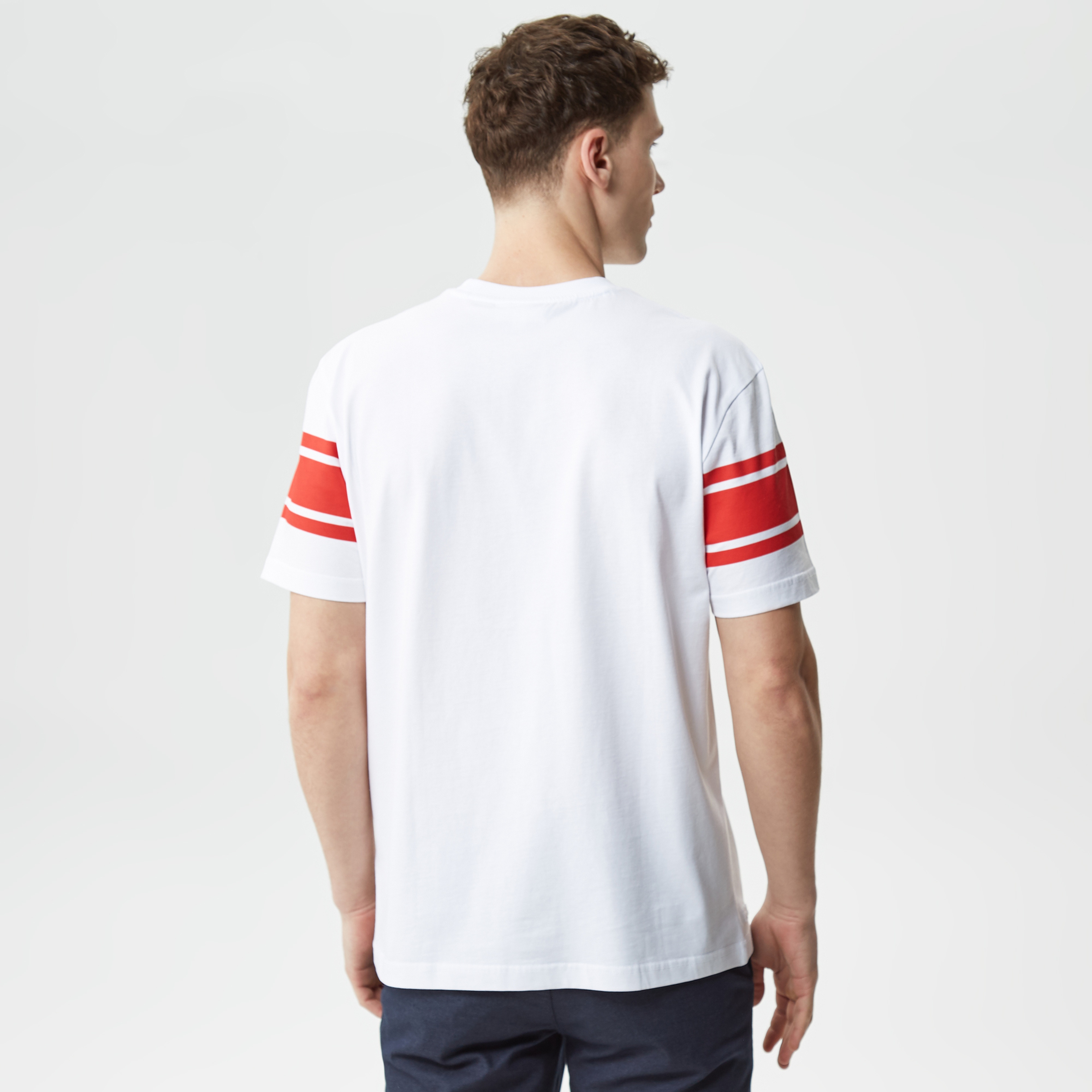 Active Erkek Relaxed Fit Bisiklet Yaka Baskılı Beyaz T-Shirt