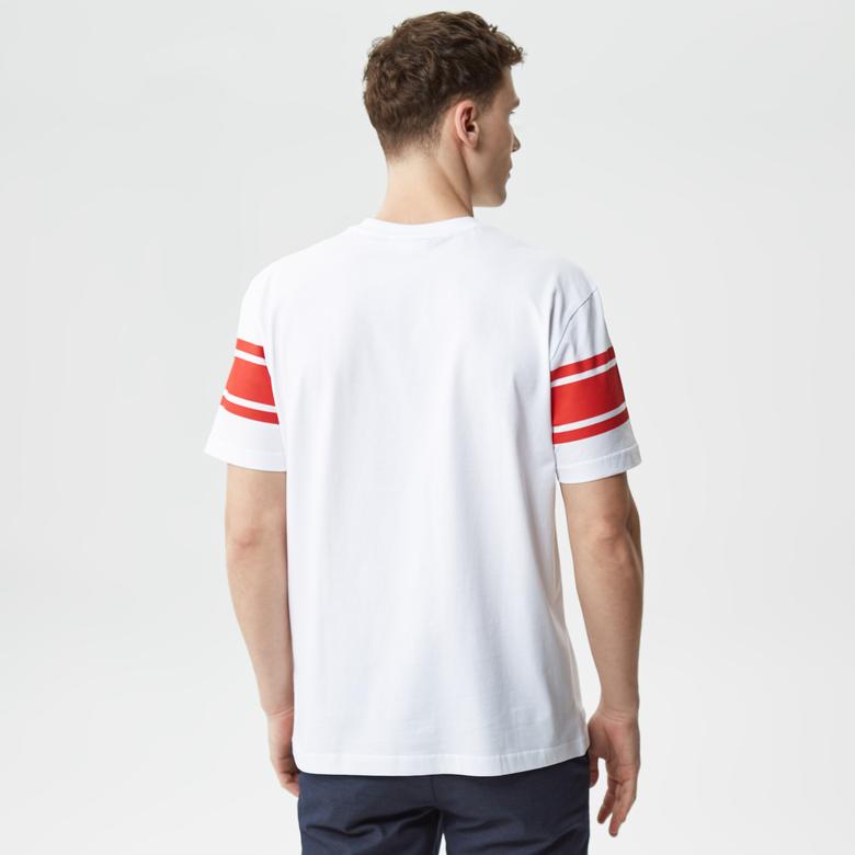 Active Erkek Relaxed Fit Bisiklet Yaka Baskılı Beyaz T-Shirt