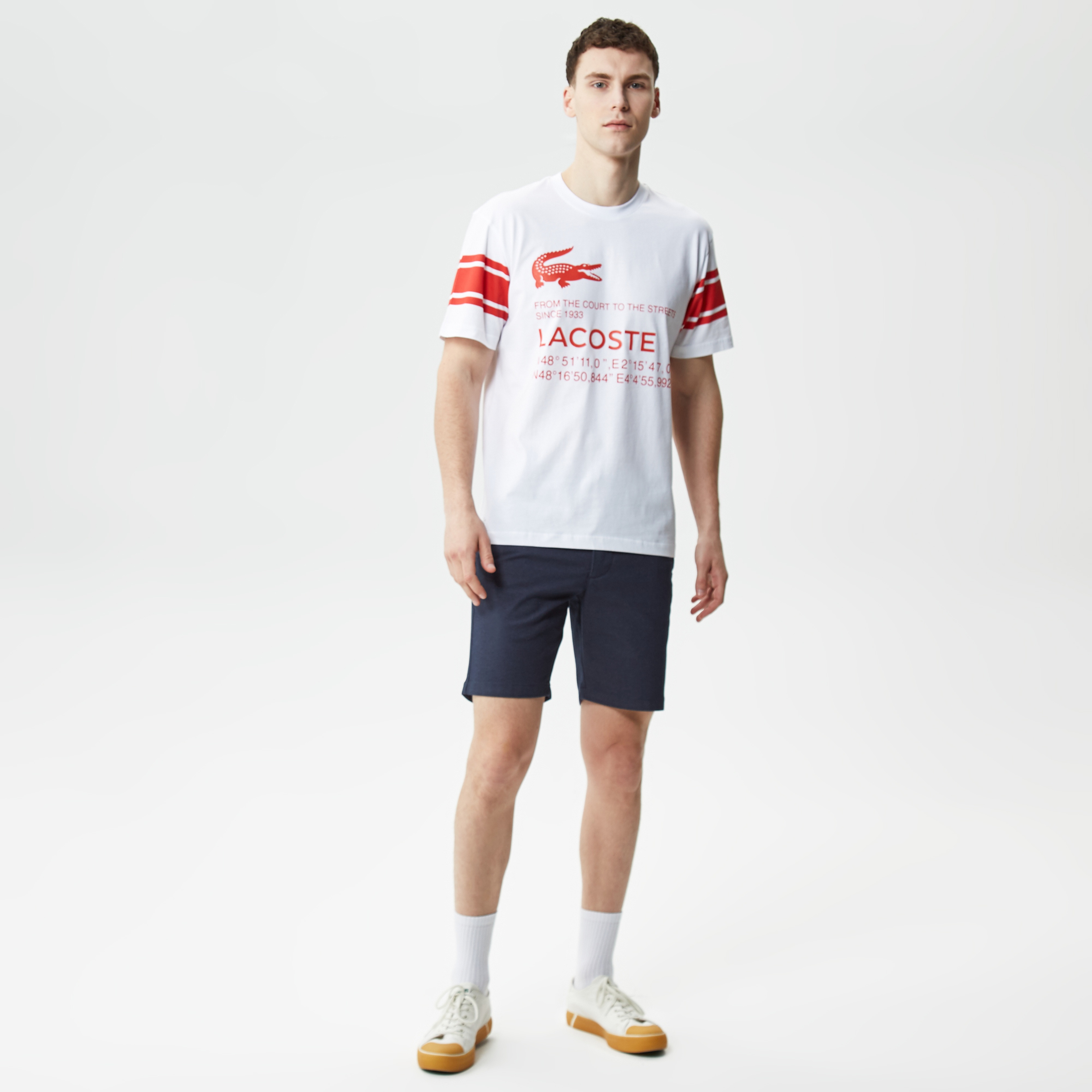 Active Erkek Relaxed Fit Bisiklet Yaka Baskılı Beyaz T-Shirt