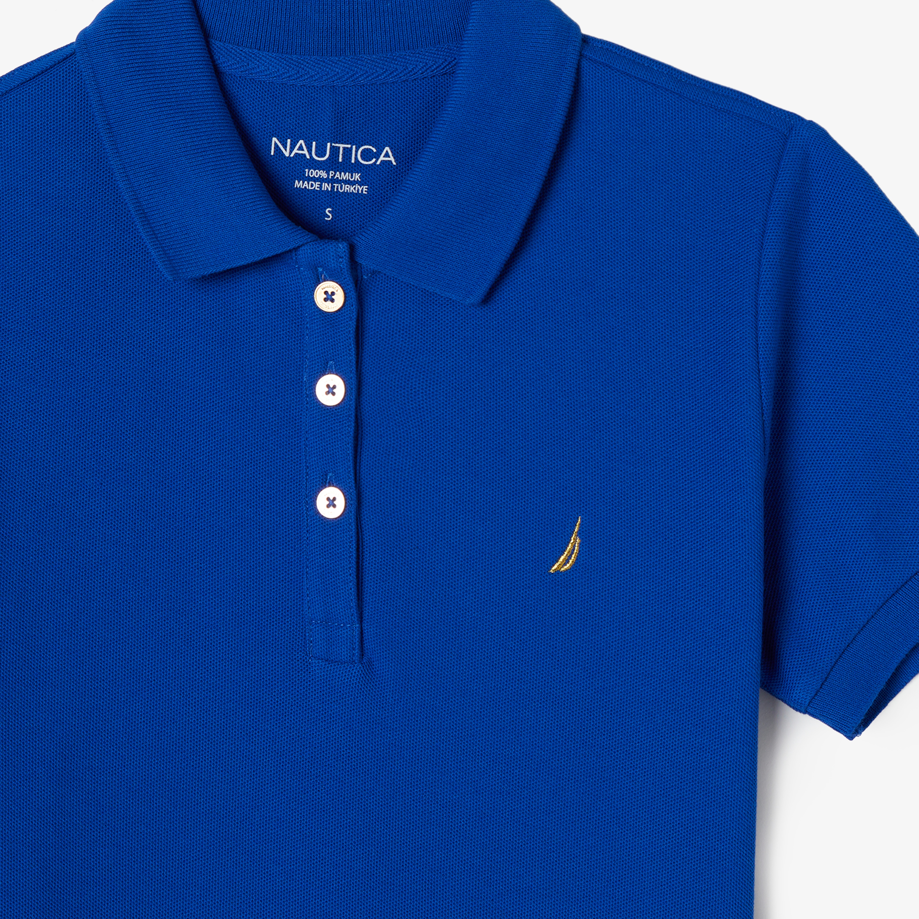 Nautica Kadın Mavi Standart Fit Kısa Kollu Polo