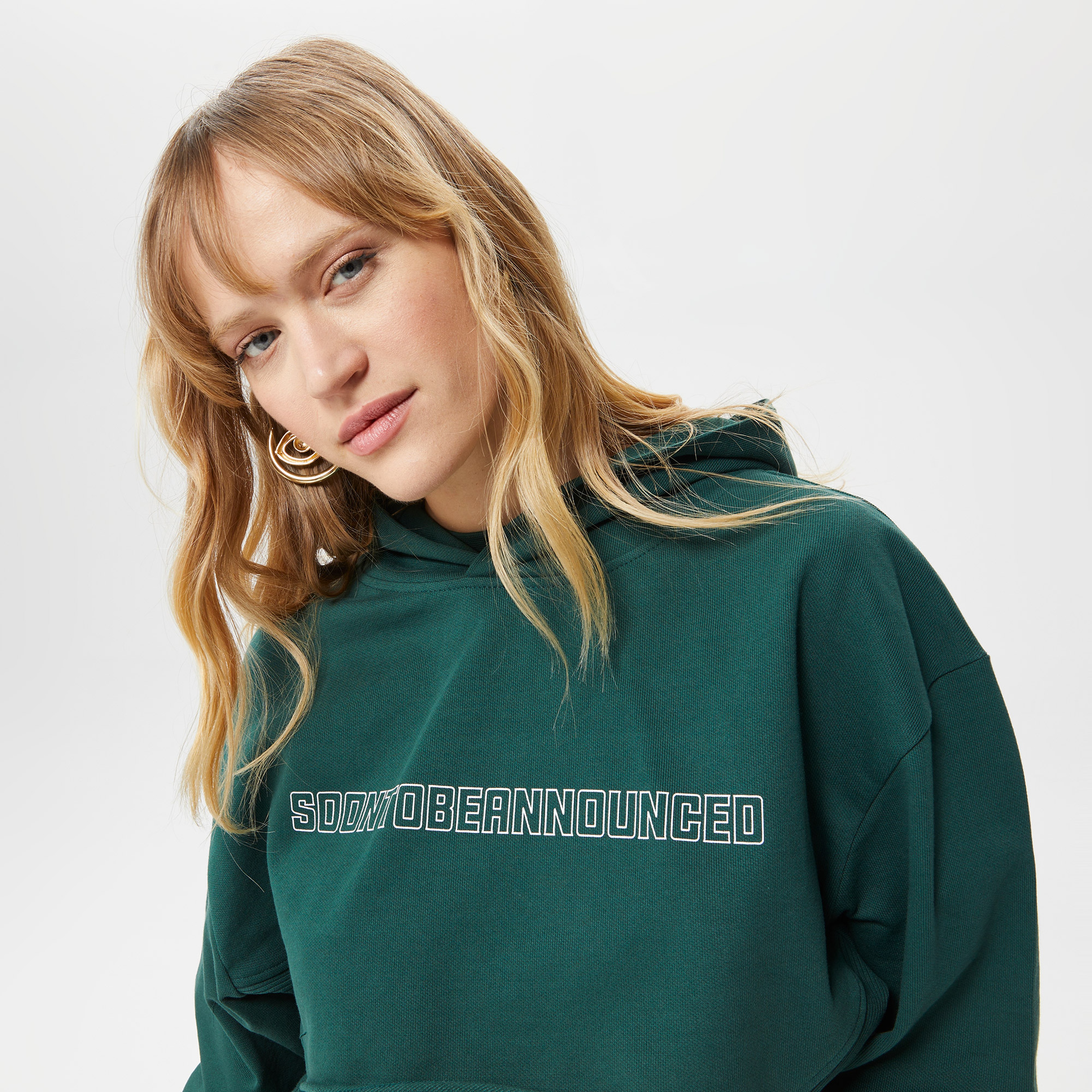 Soon To Be Announced Logo Unisex Yeşil Hoodie