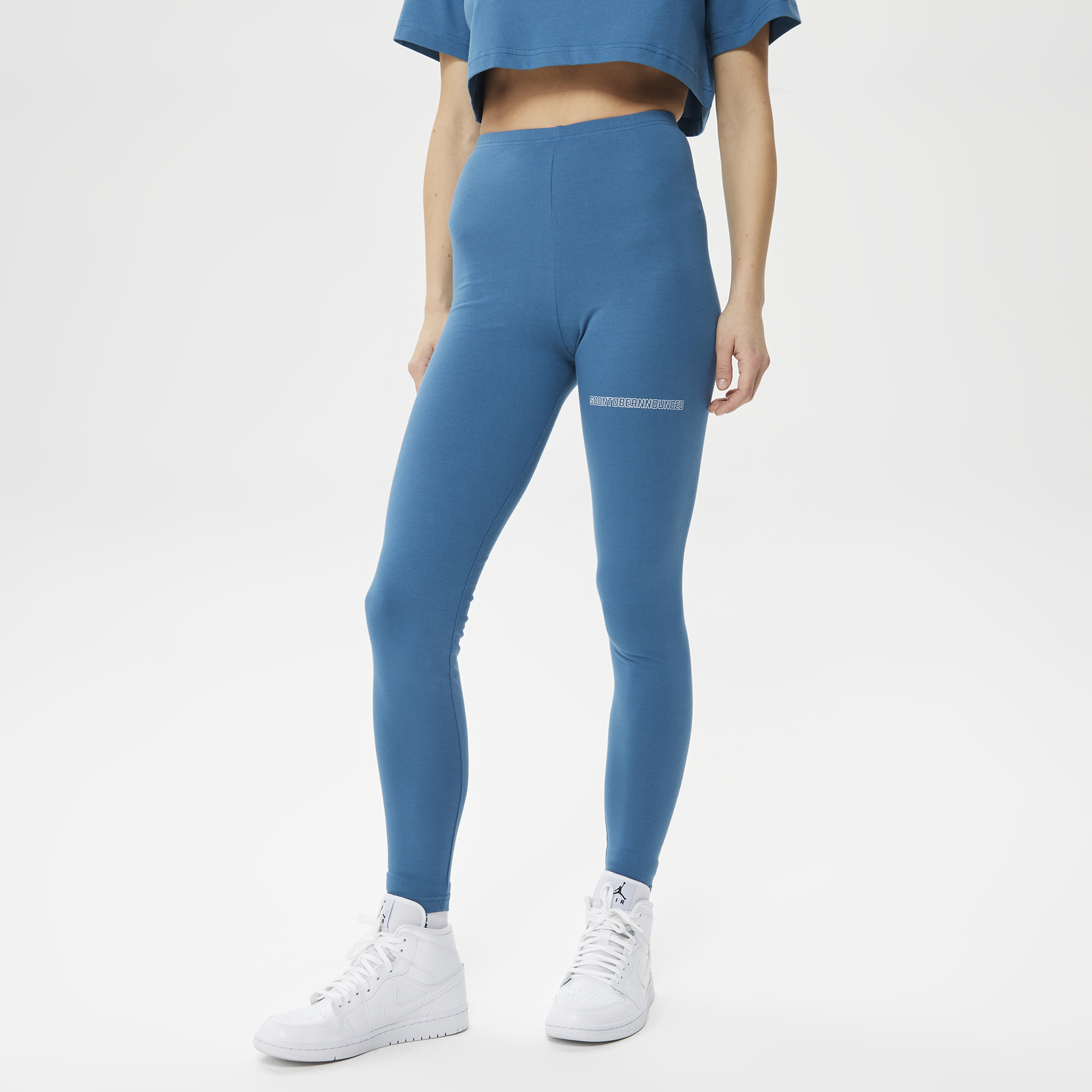 Soon To Be Announced Logo Leggings Kadın Mavi Tayt