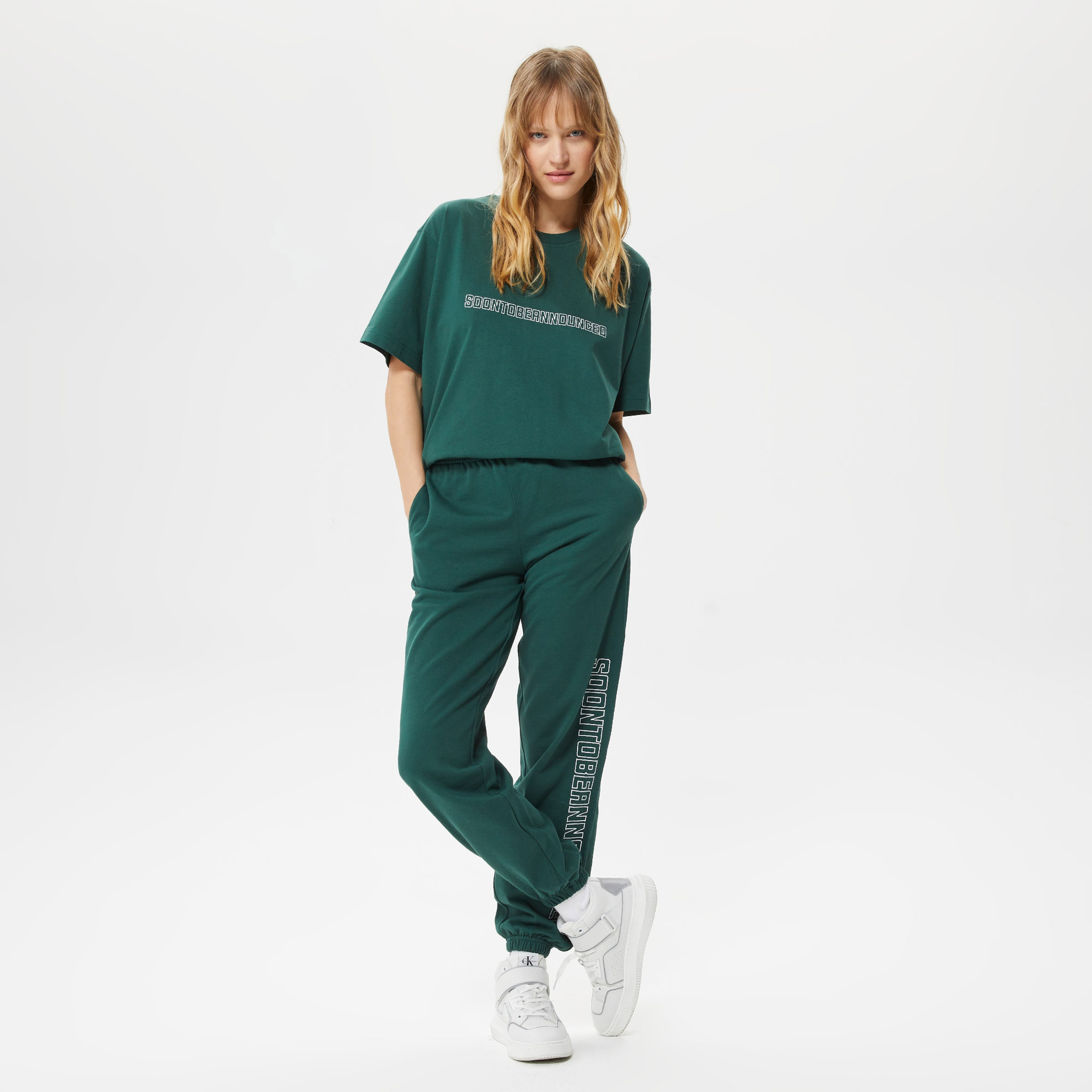 Soon To Be Announced Logo Kadın Yeşil Eşofman Altı