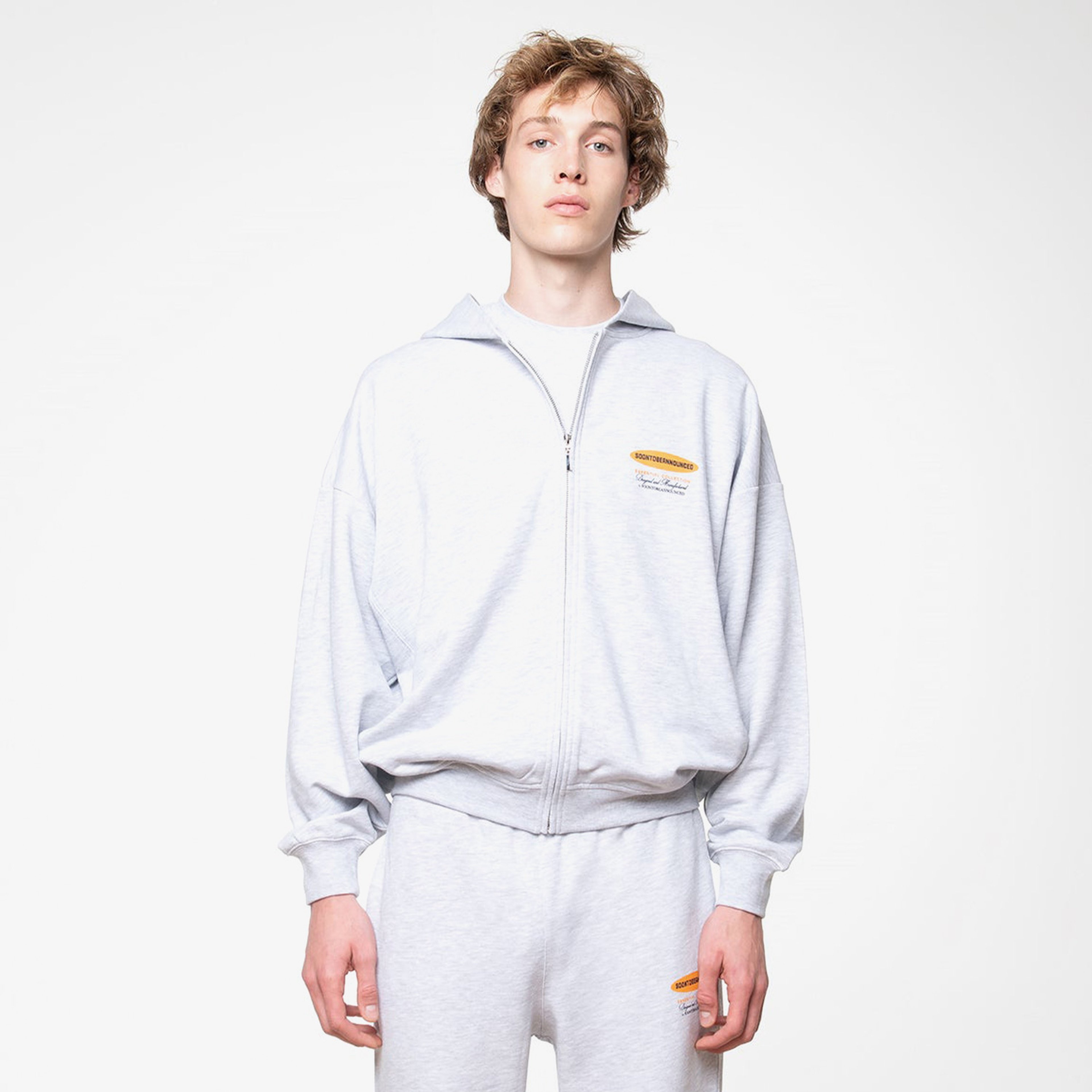 Soon To Be Announced Essentials Logo Zip Erkek Gri Eşofman Üstü