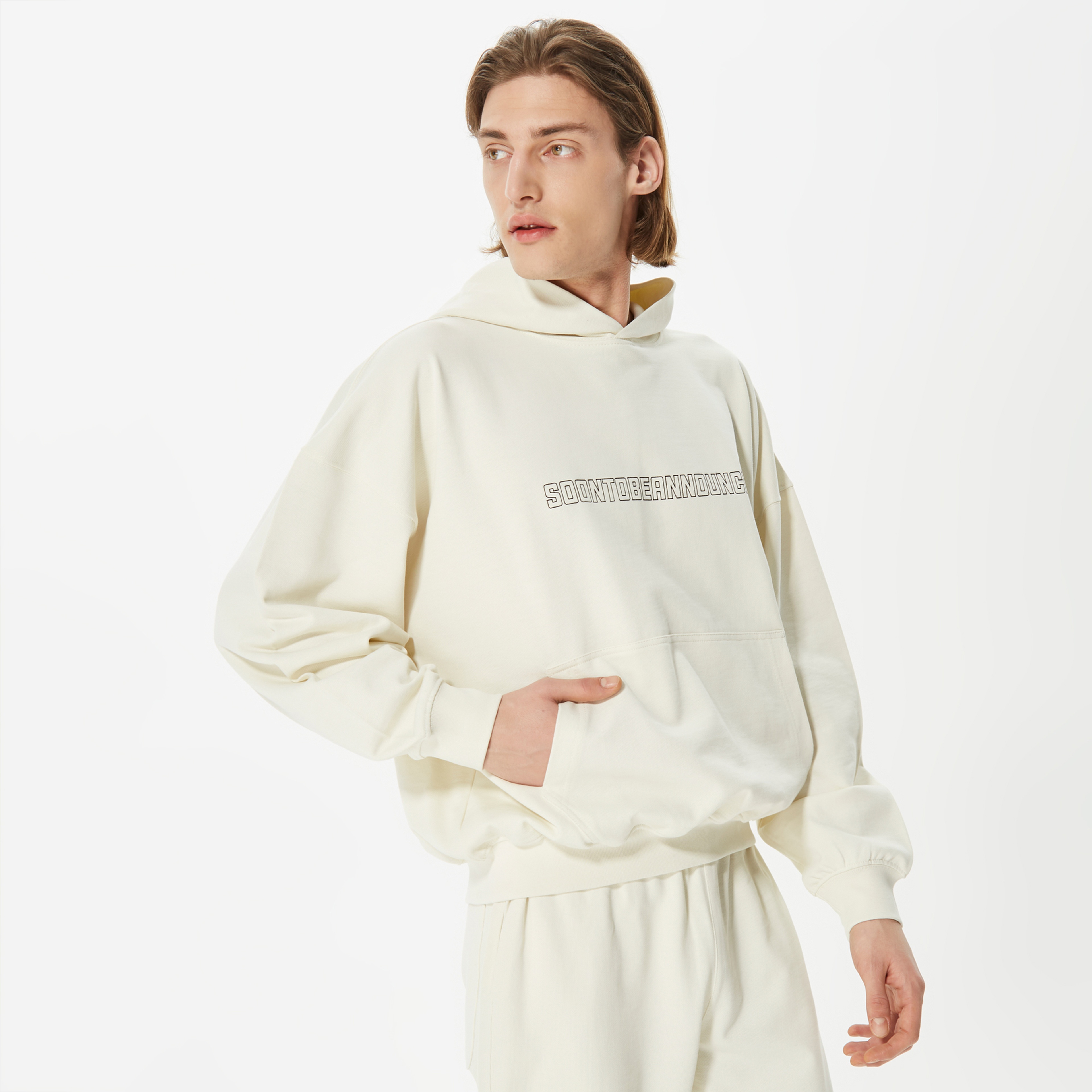 Soon To Be Announced Essentials Erkek Krem Hoodie