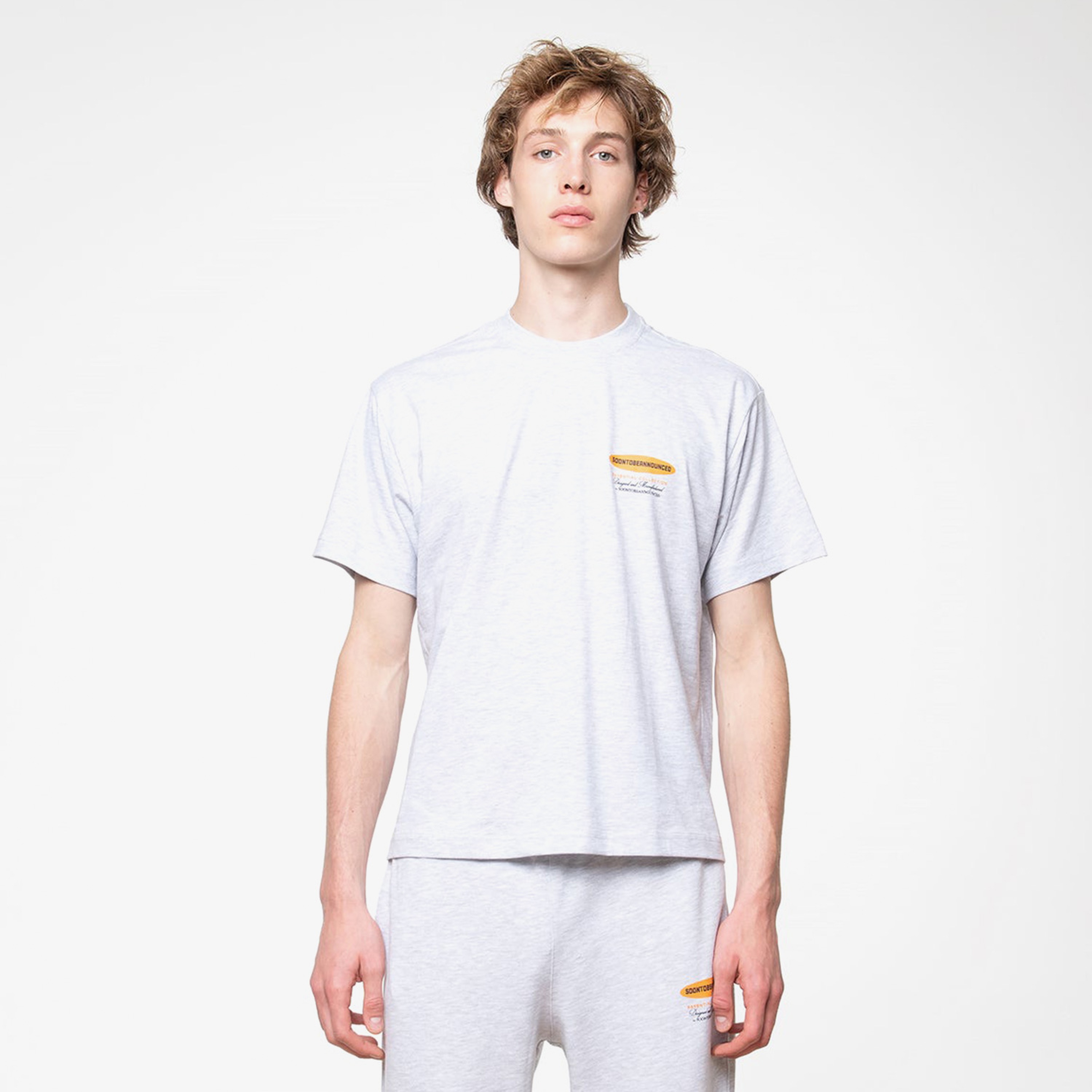 Soon To Be Announced Essentials Logo Regular Fit S/S Erkek Gri T-Shirt