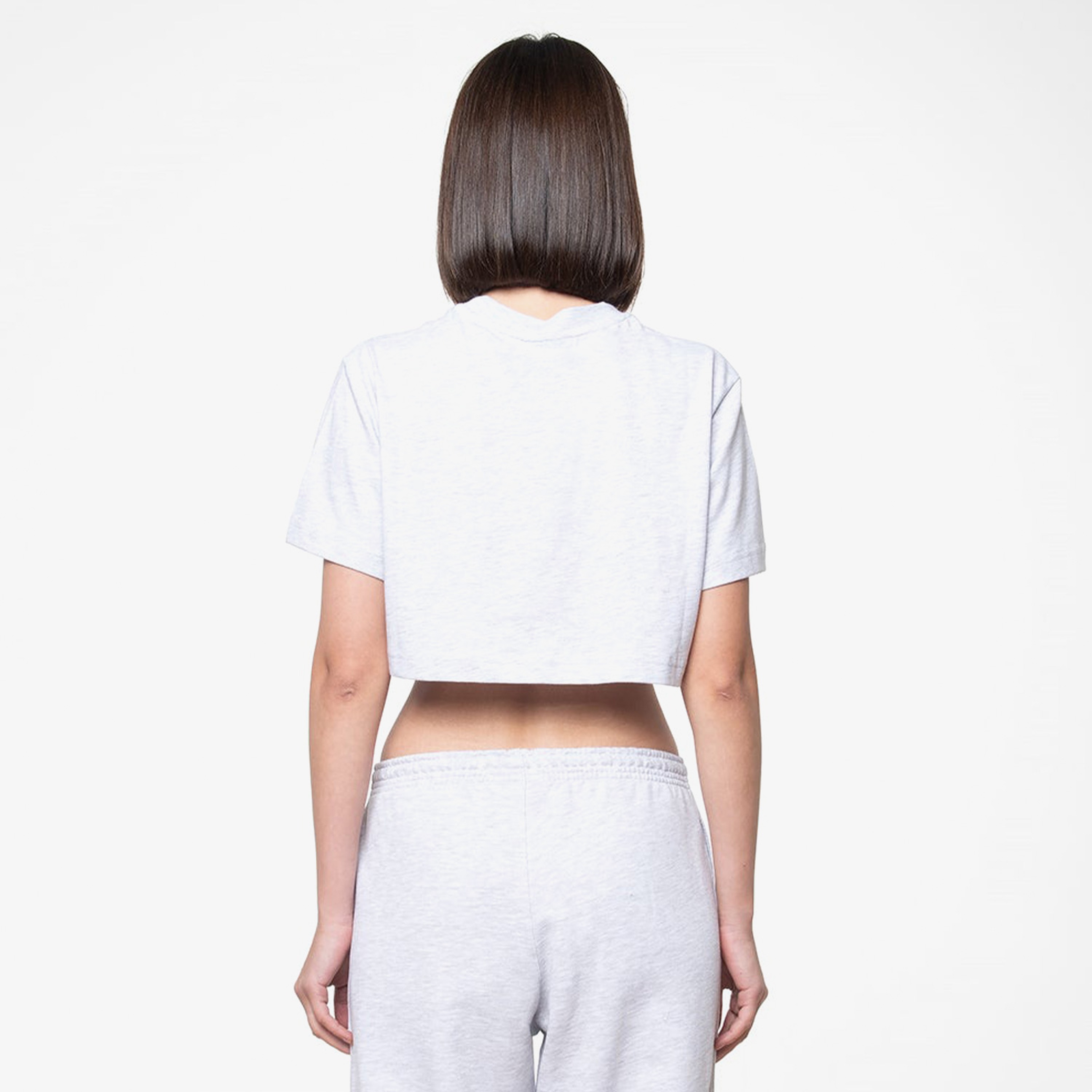 Soon To Be Announced Essentials Logo S/S Kadın Gri Crop T-Shirt