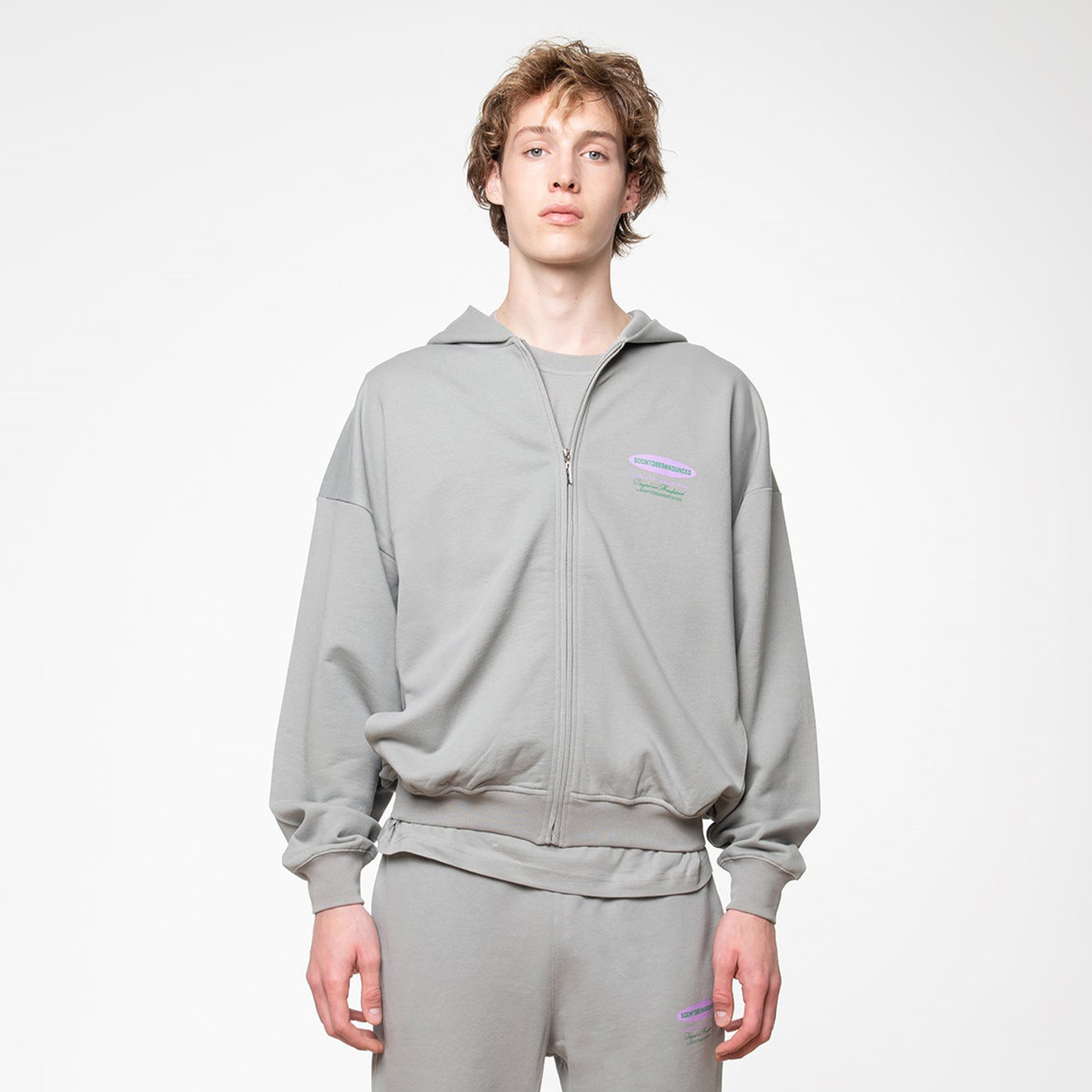 Soon To Be Announced Essentials Unisex Gri Kapüşonlu Eşofman Üstü