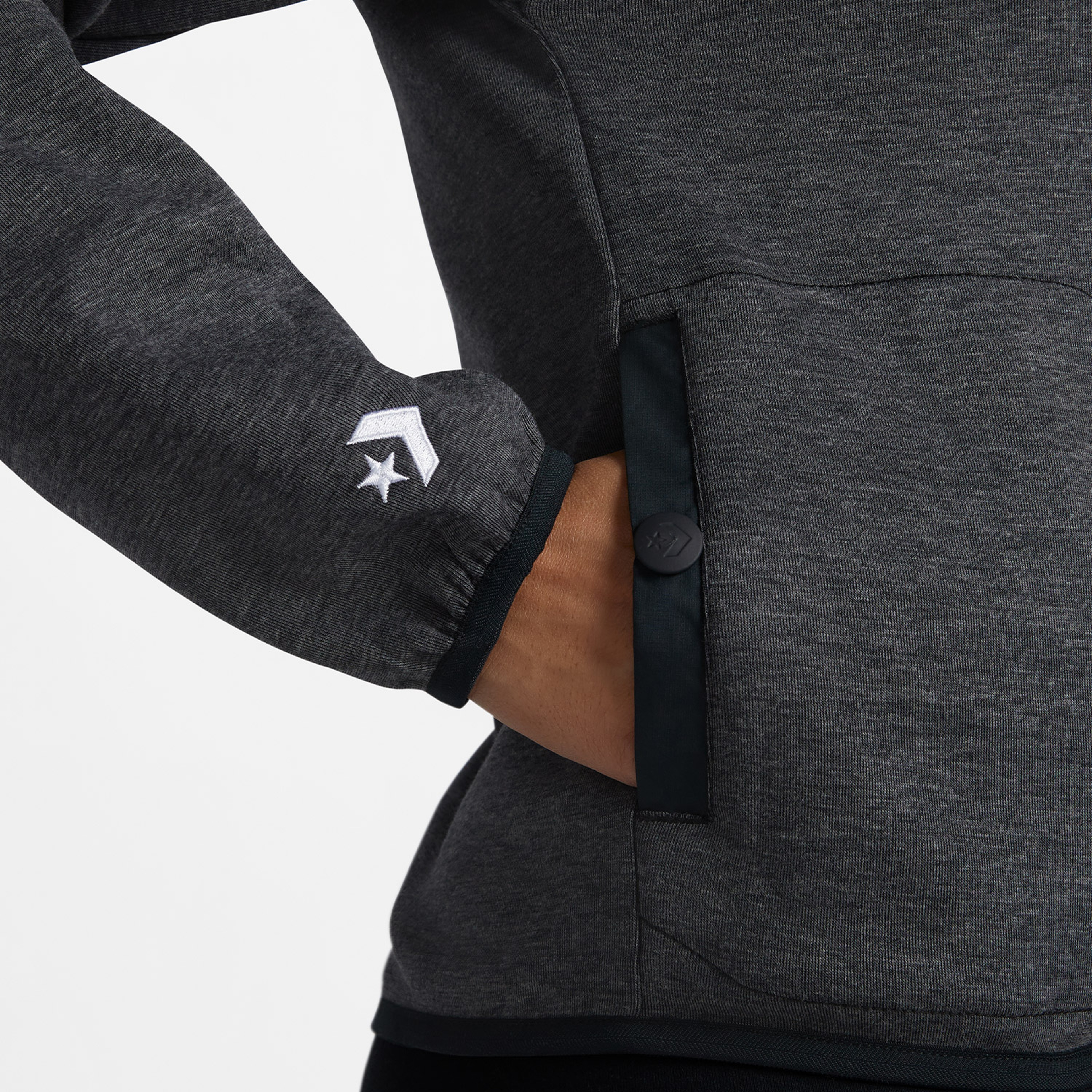 Converse Popover 1/2 Zip Top Kadın Siyah Sweatshirt