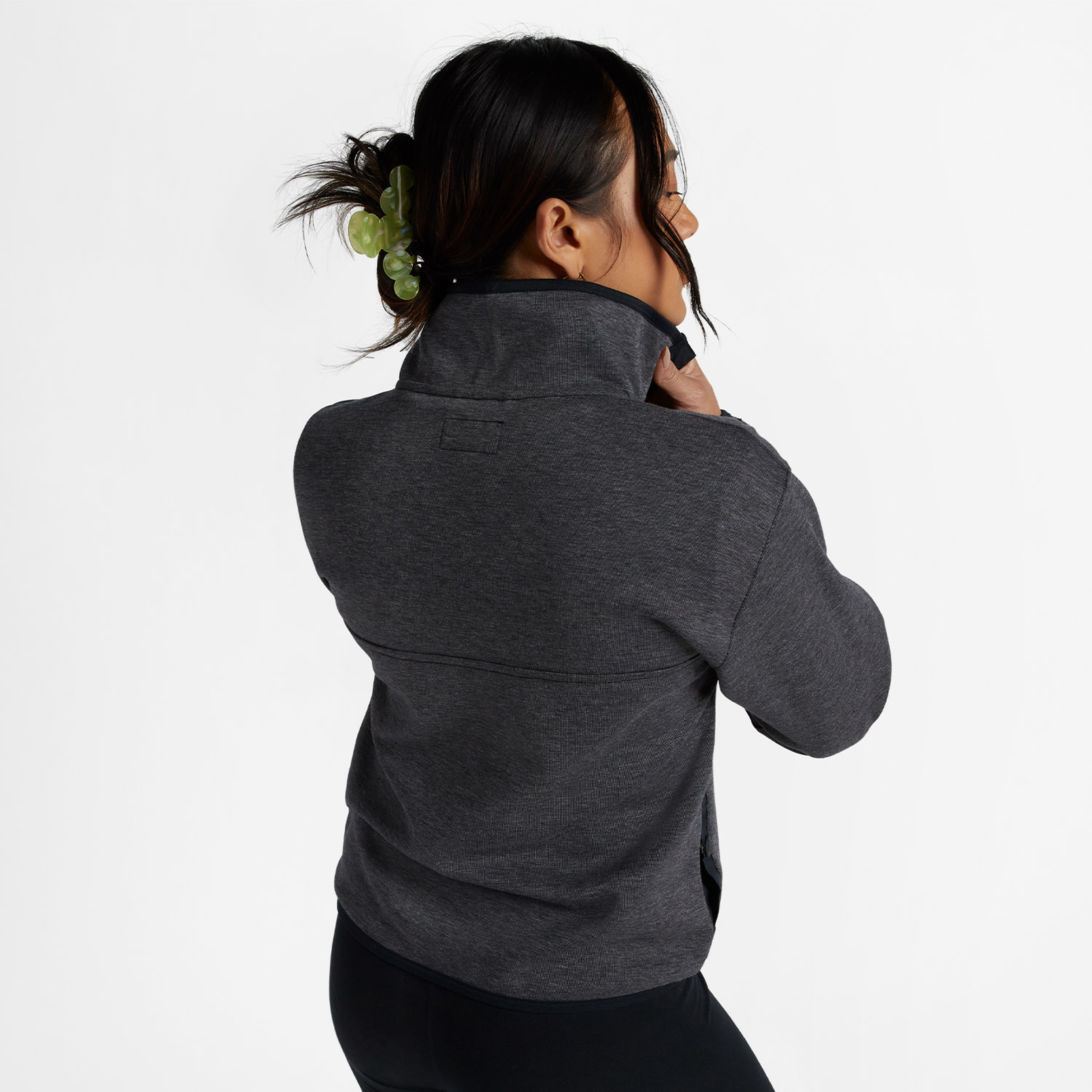 Converse Popover 1/2 Zip Top Kadın Siyah Sweatshirt