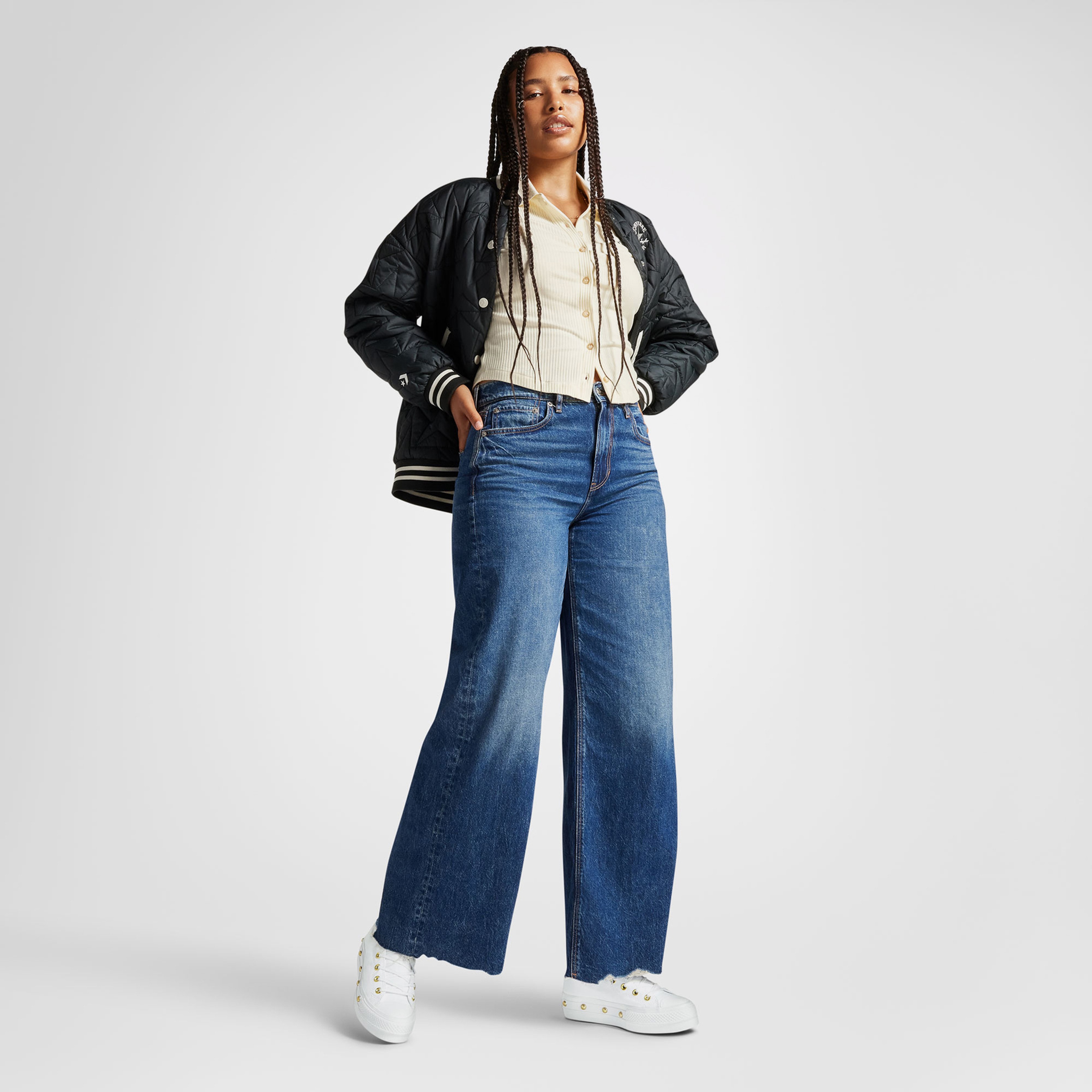 Converse Chuck Taylor All Star Lift Platform Star Studded Kadın Beyaz Sneaker