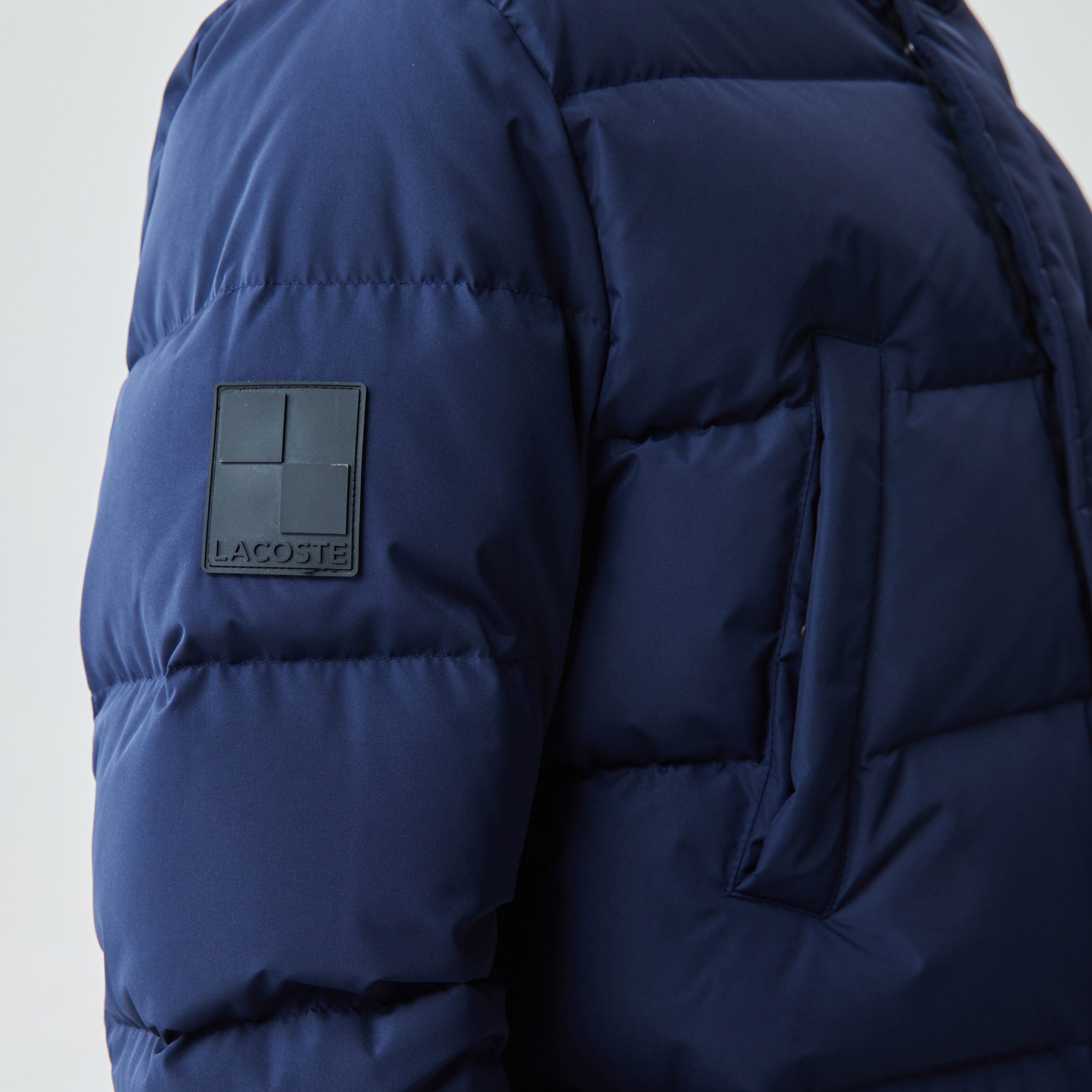 Lacoste Erkek Kapüşonlu Kapitone Koyu Lacivert Şişme Mont