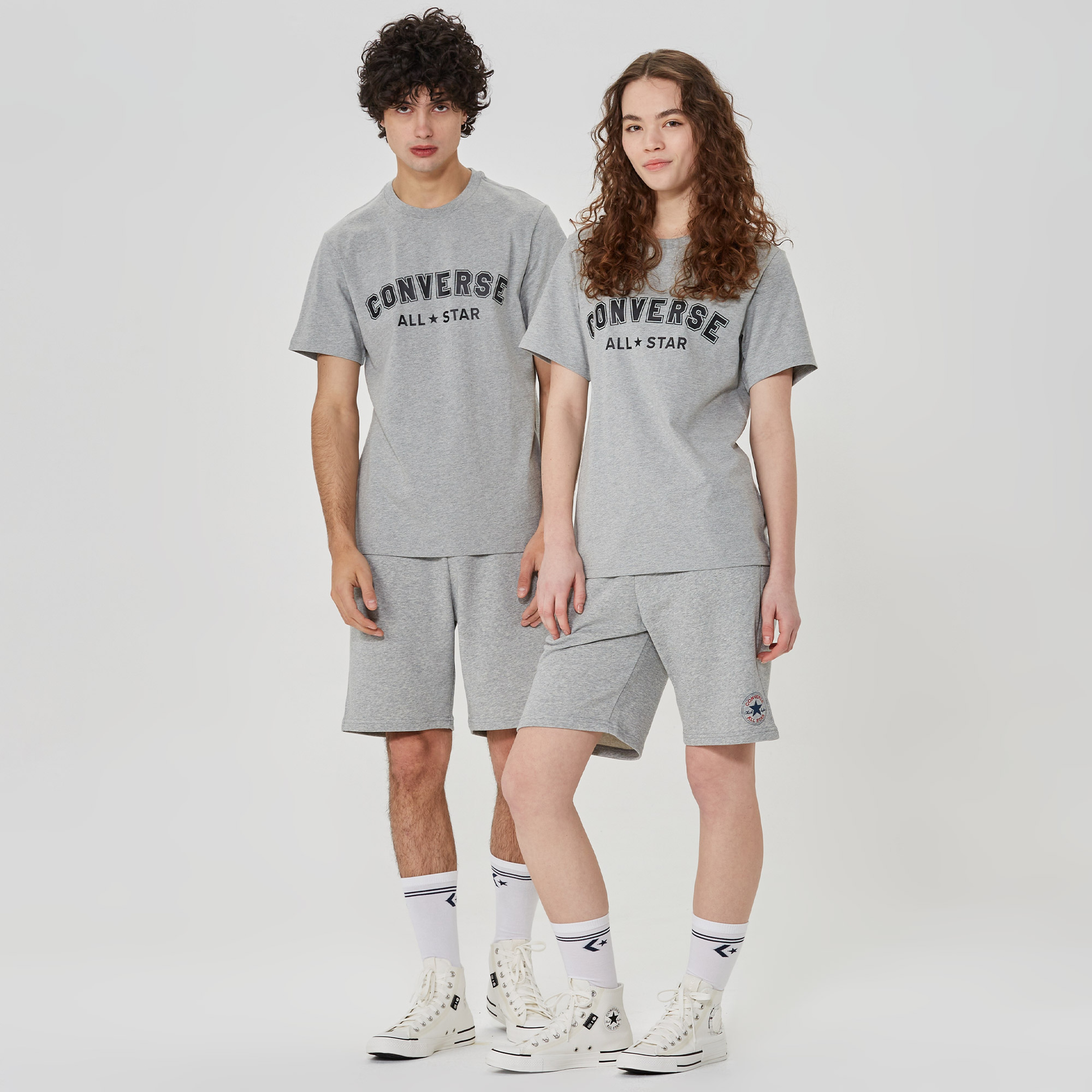 Converse Classic Fit All Star Center Front  Unisex Gri T-Shirt