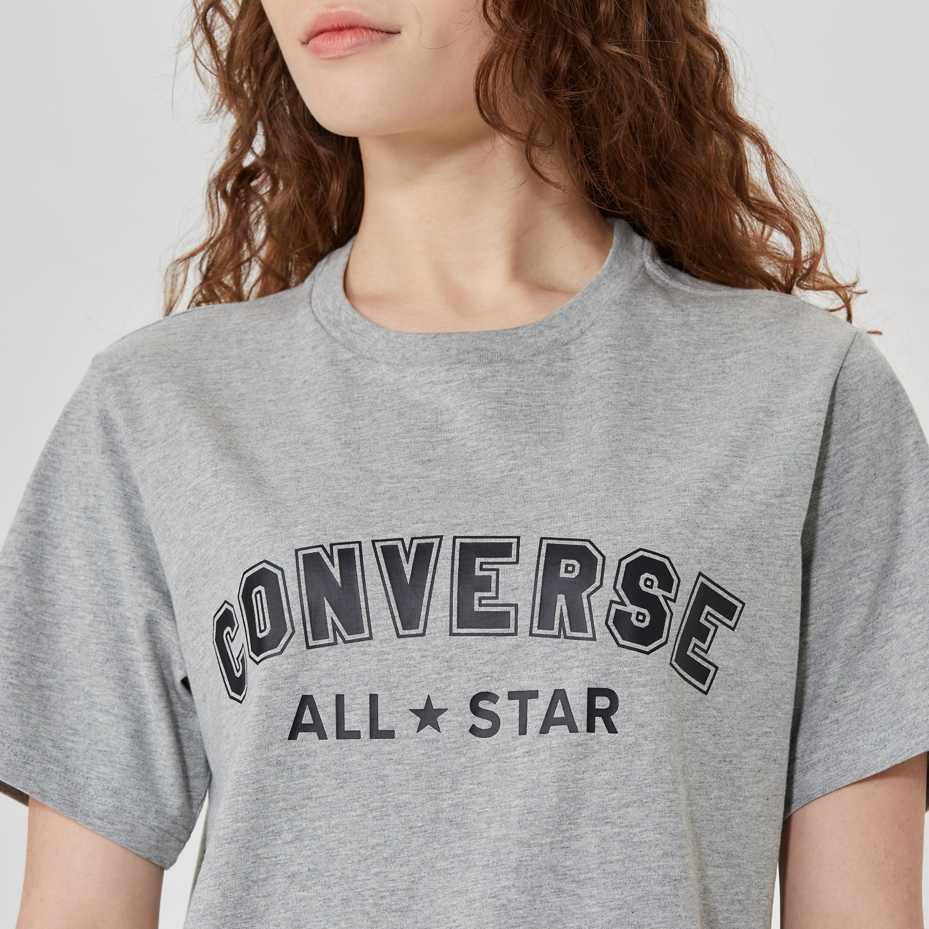 Converse Classic Fit All Star Center Front  Unisex Gri T-Shirt