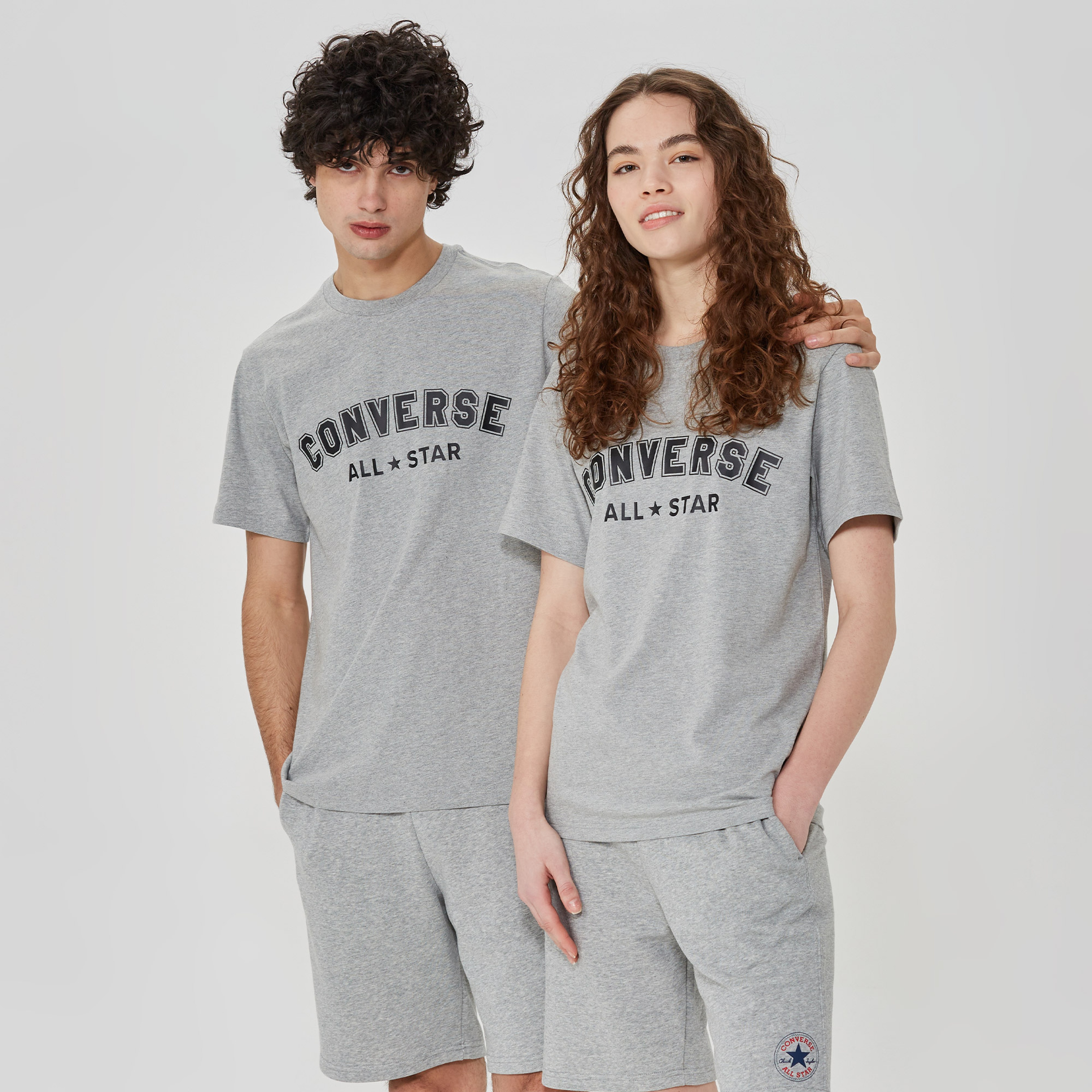 Converse Classic Fit All Star Center Front  Unisex Gri T-Shirt