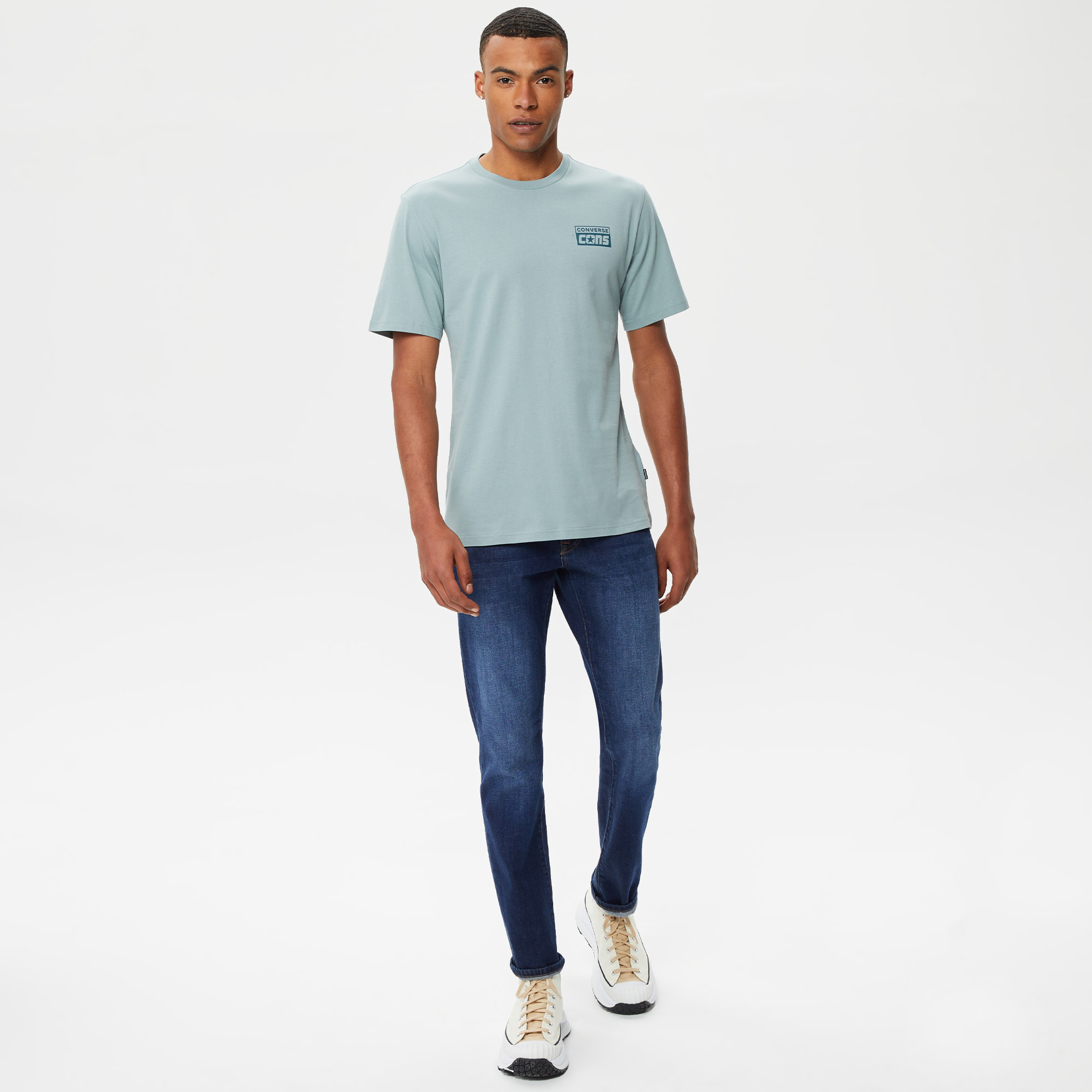 Converse Cons Graphic Erkek Gri T-Shirt