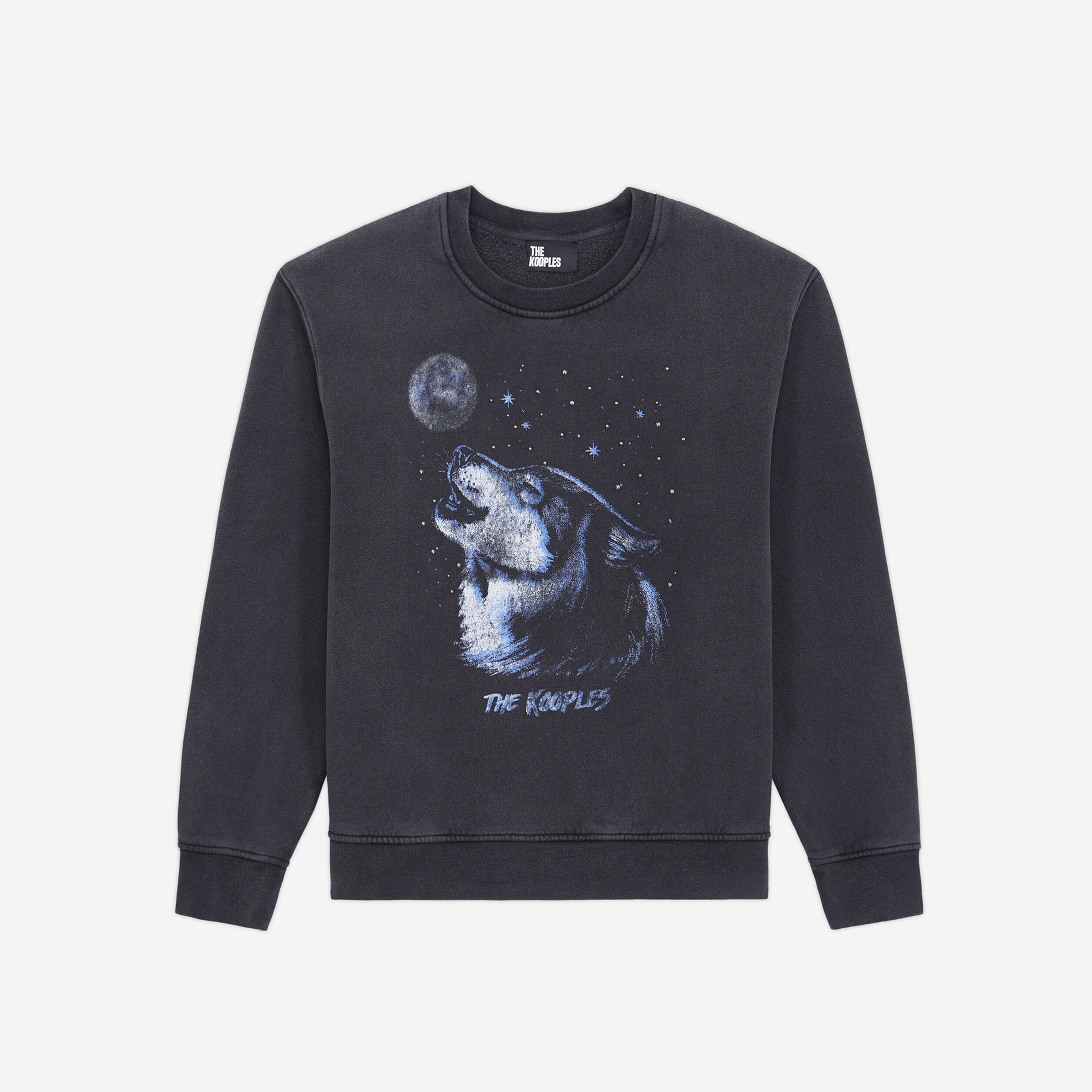 KADIN BİSİKLET YAKA BASKILI SİYAH SWEATSHIRT