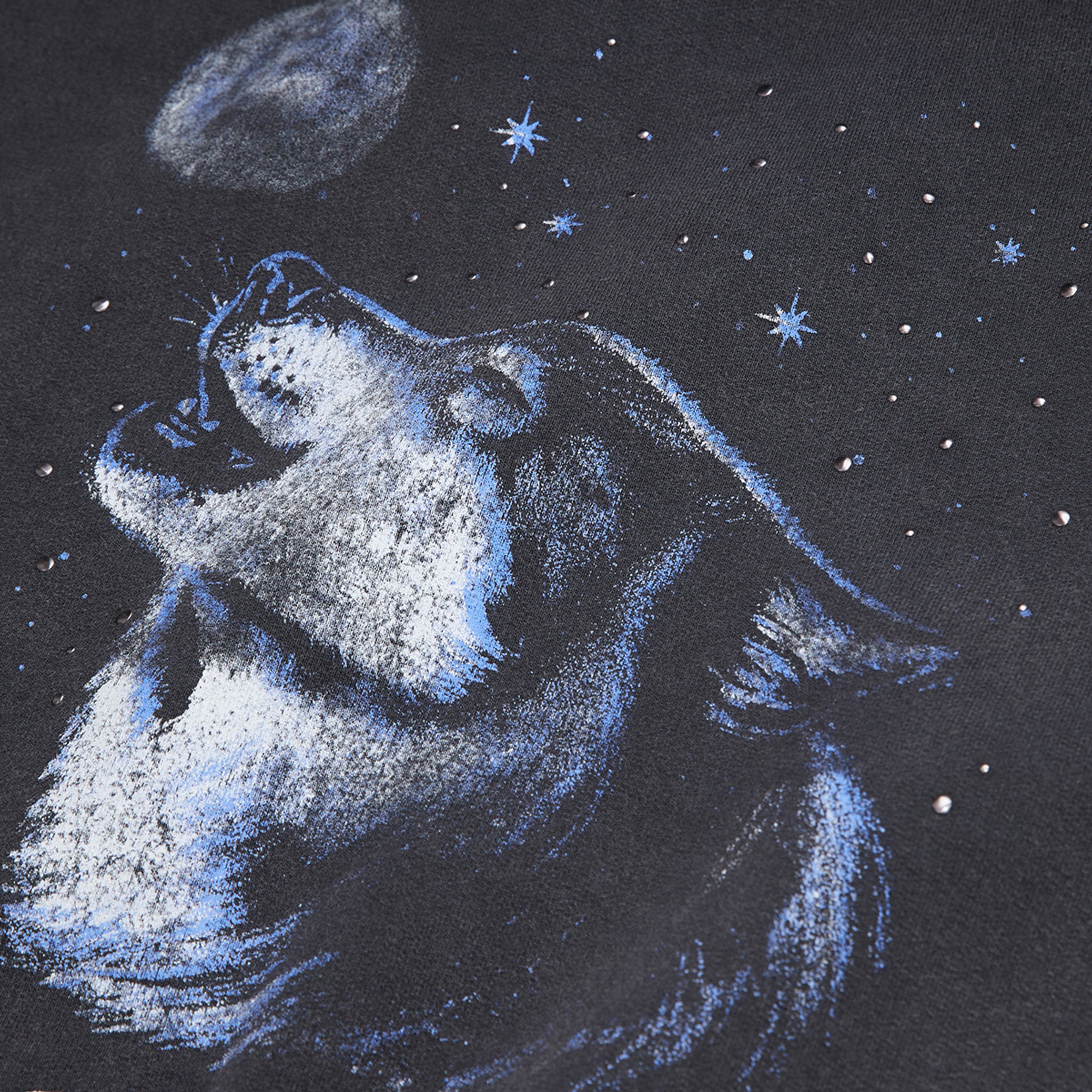 KADIN BİSİKLET YAKA BASKILI SİYAH SWEATSHIRT