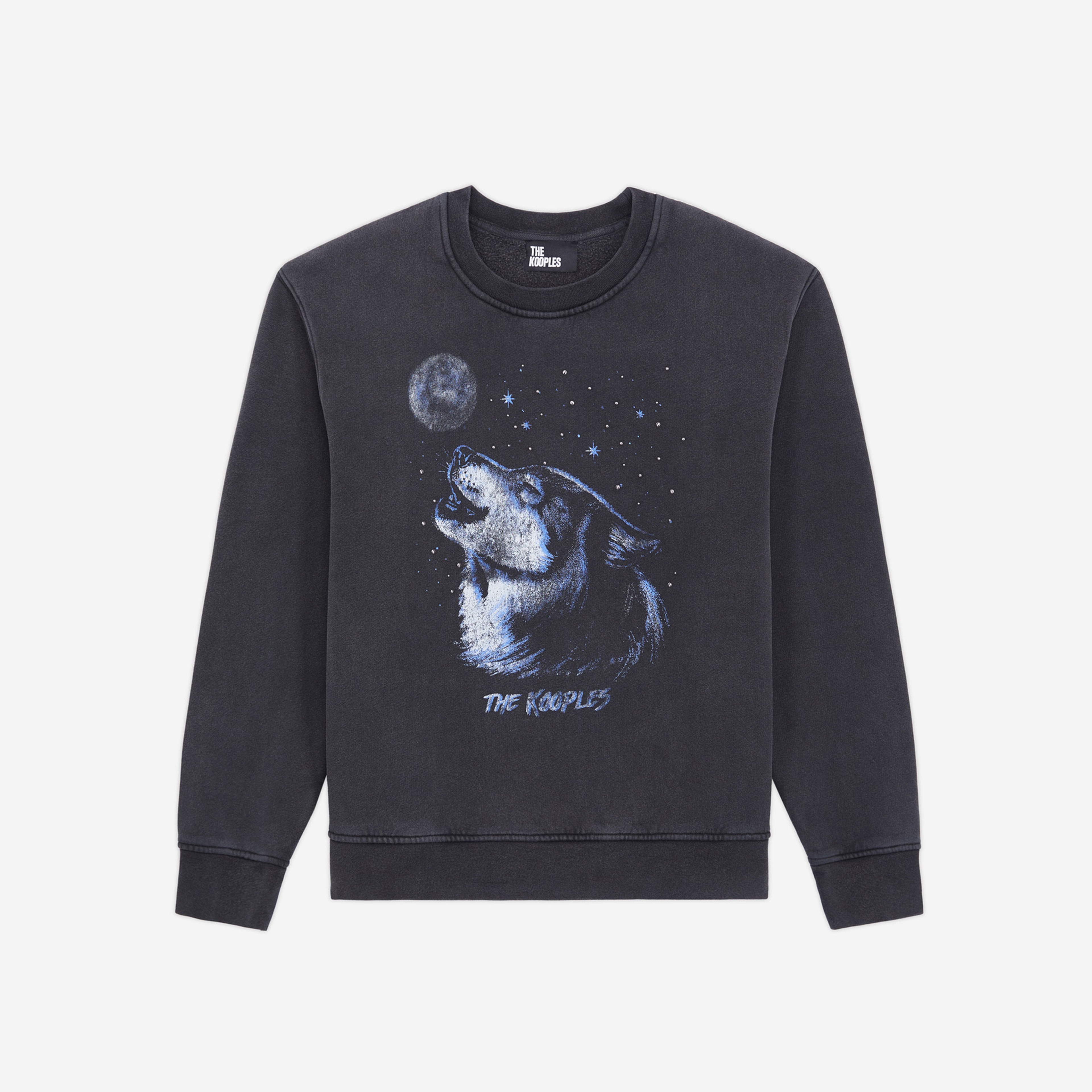 KADIN BİSİKLET YAKA BASKILI SİYAH SWEATSHIRT