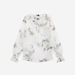 The Kooples Uzun Kollu Çiçek Desenli Krem Bluz