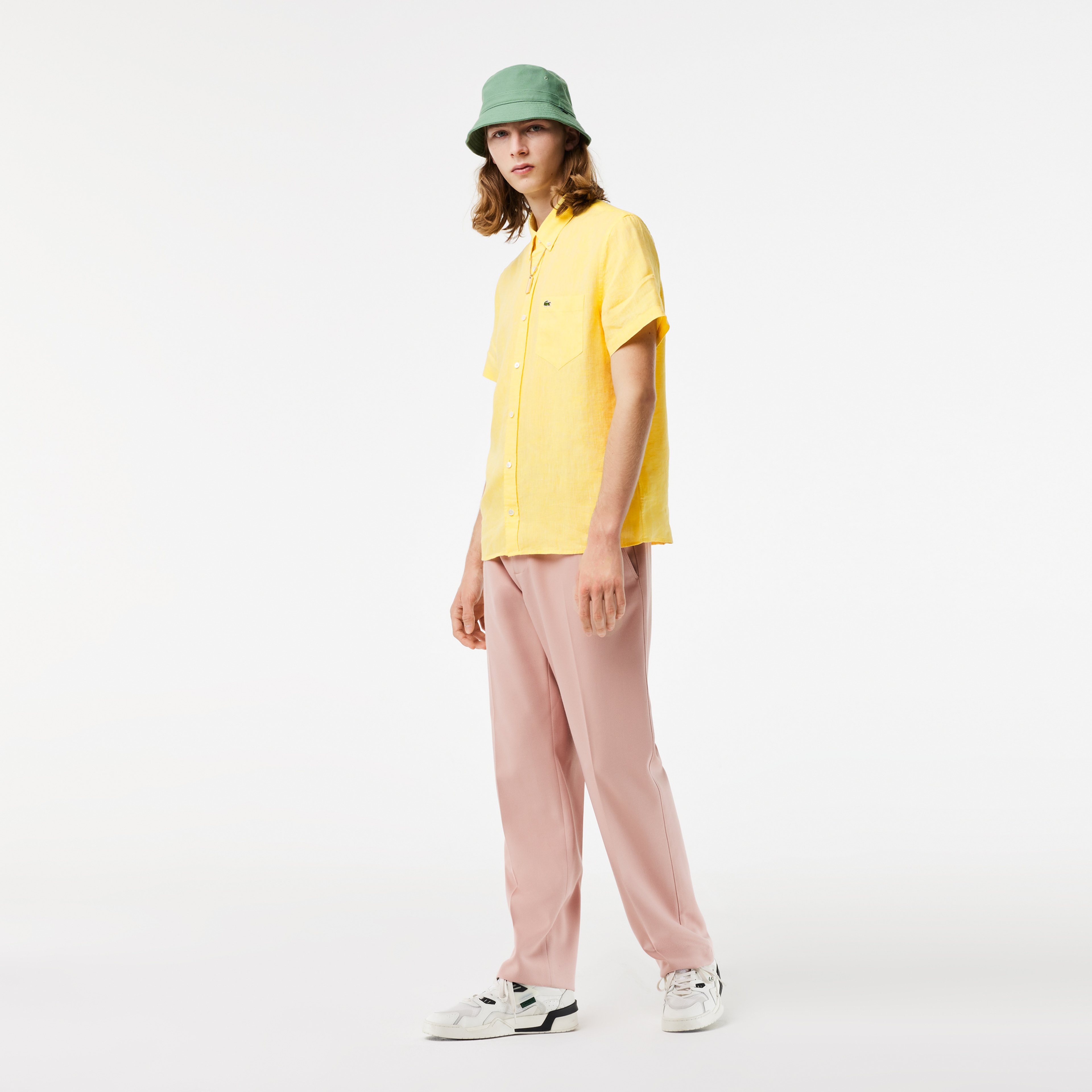 Lacoste Erkek Regular Fit Kısa Kollu Düğmeli Yaka Sarı Gömlek