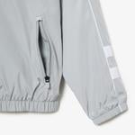 Erkek Dik Yaka Baskılı Açık Gri Mont