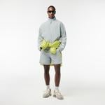 Erkek Dik Yaka Baskılı Açık Gri Mont