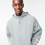 Erkek Dik Yaka Baskılı Açık Gri Mont