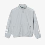 Erkek Dik Yaka Baskılı Açık Gri Mont