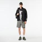 Erkek Dik Yaka Baskılı Siyah Mont