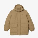 Erkek Kapüşonlu Kapitone Kahverengi Mont